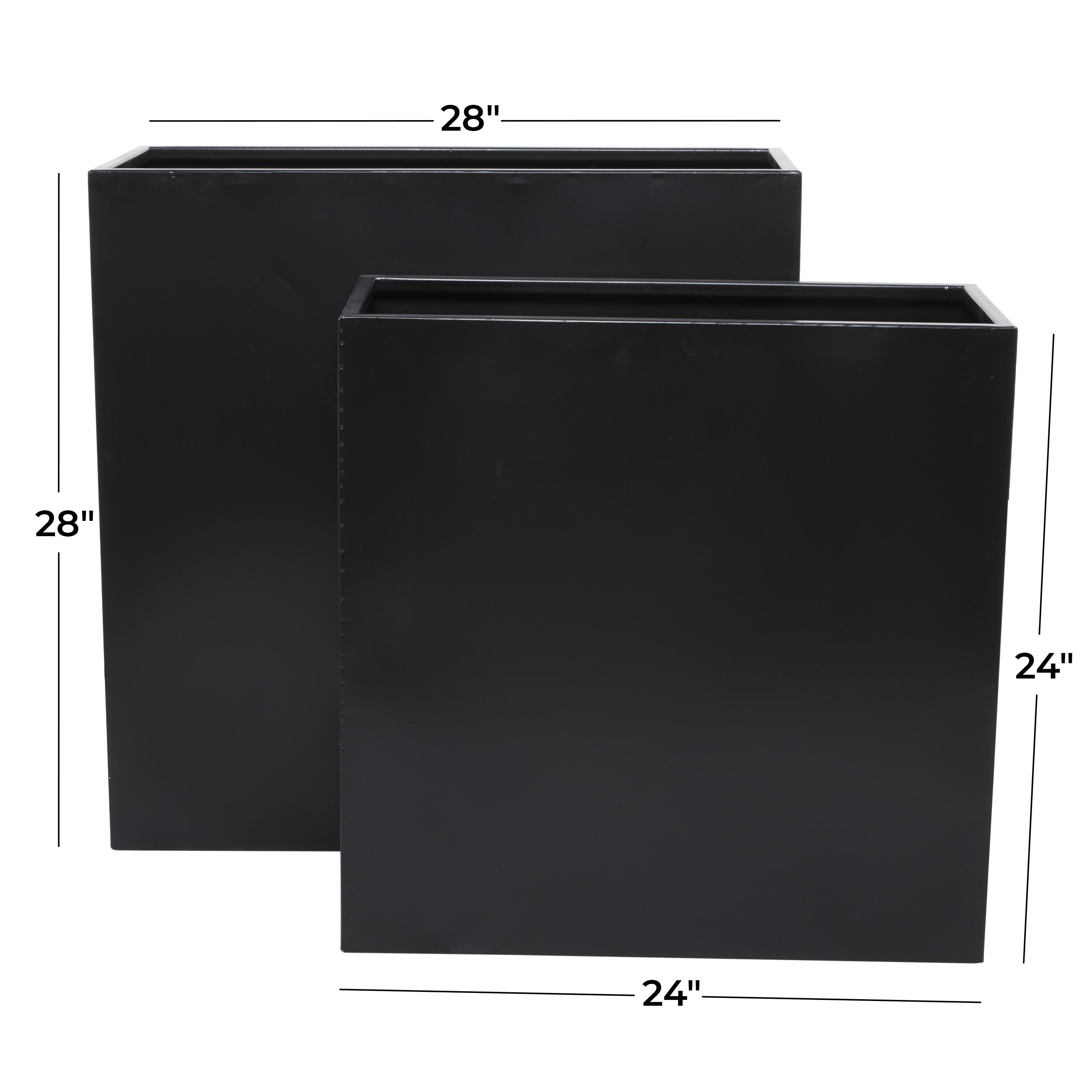 Bayberry Lane Outdoor Planter (Set of 2), Black, large