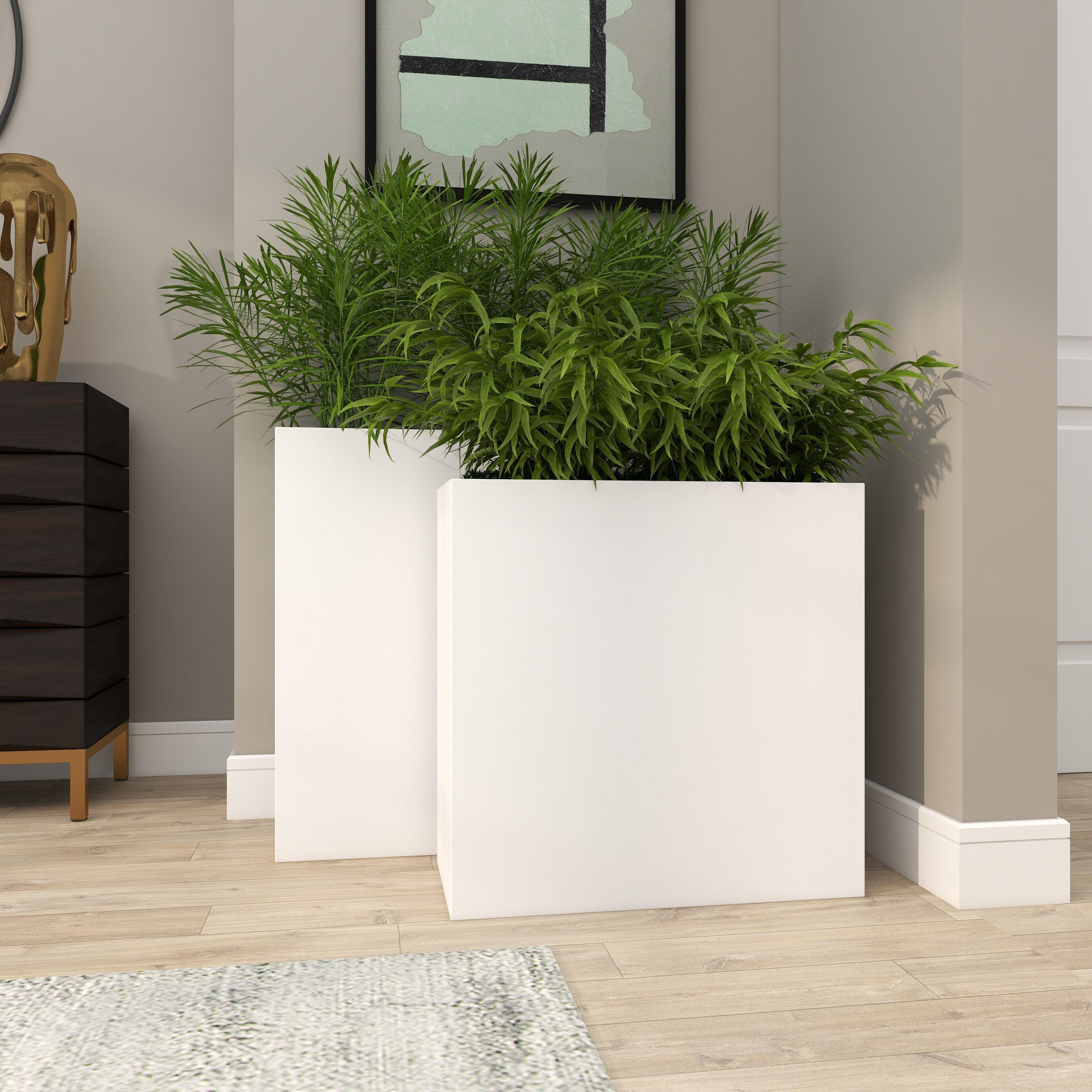 Bayberry Lane Outdoor Planter (Set of 2), White, large