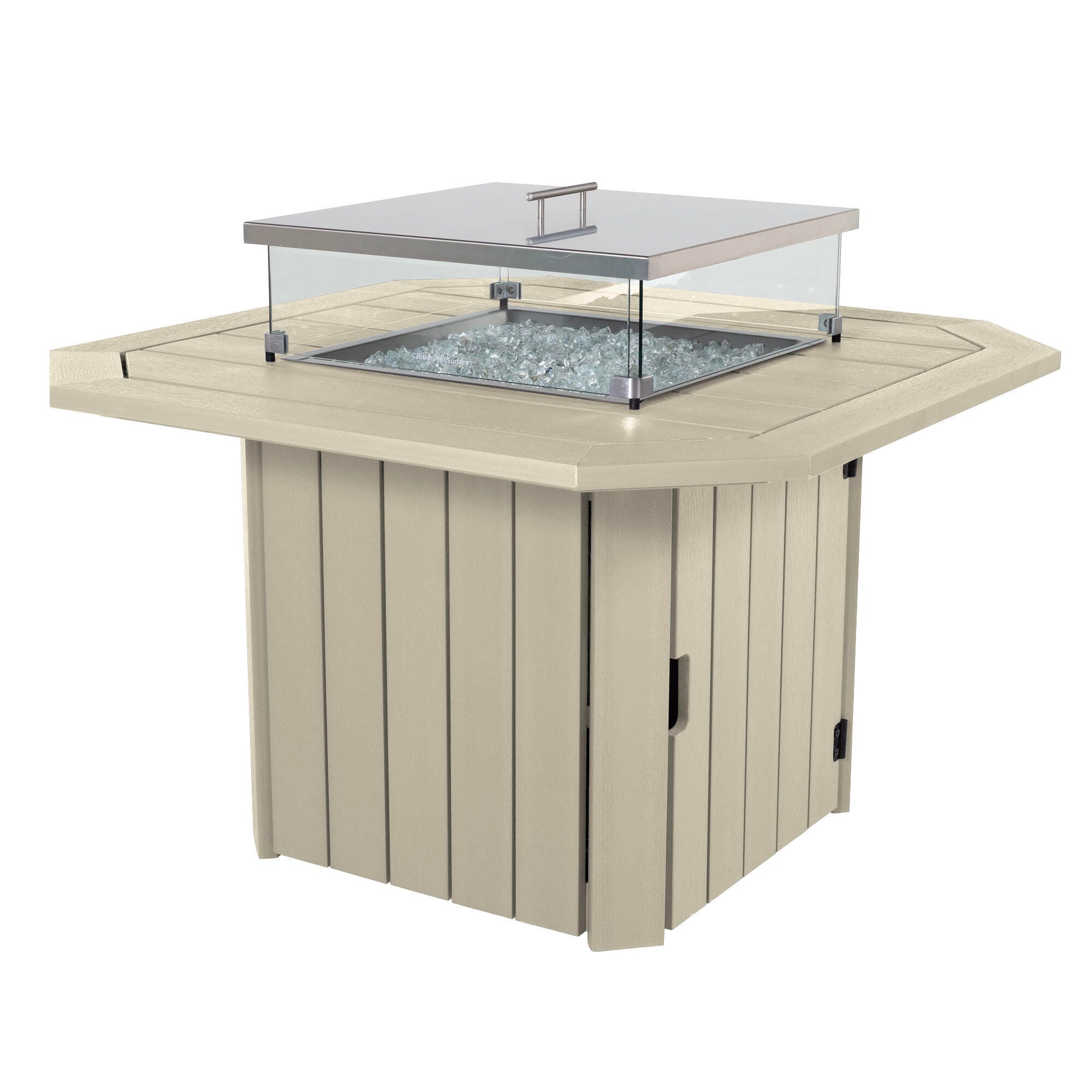 Highwood Oasis Outdoor Fire Pit Table, Whitewash, large