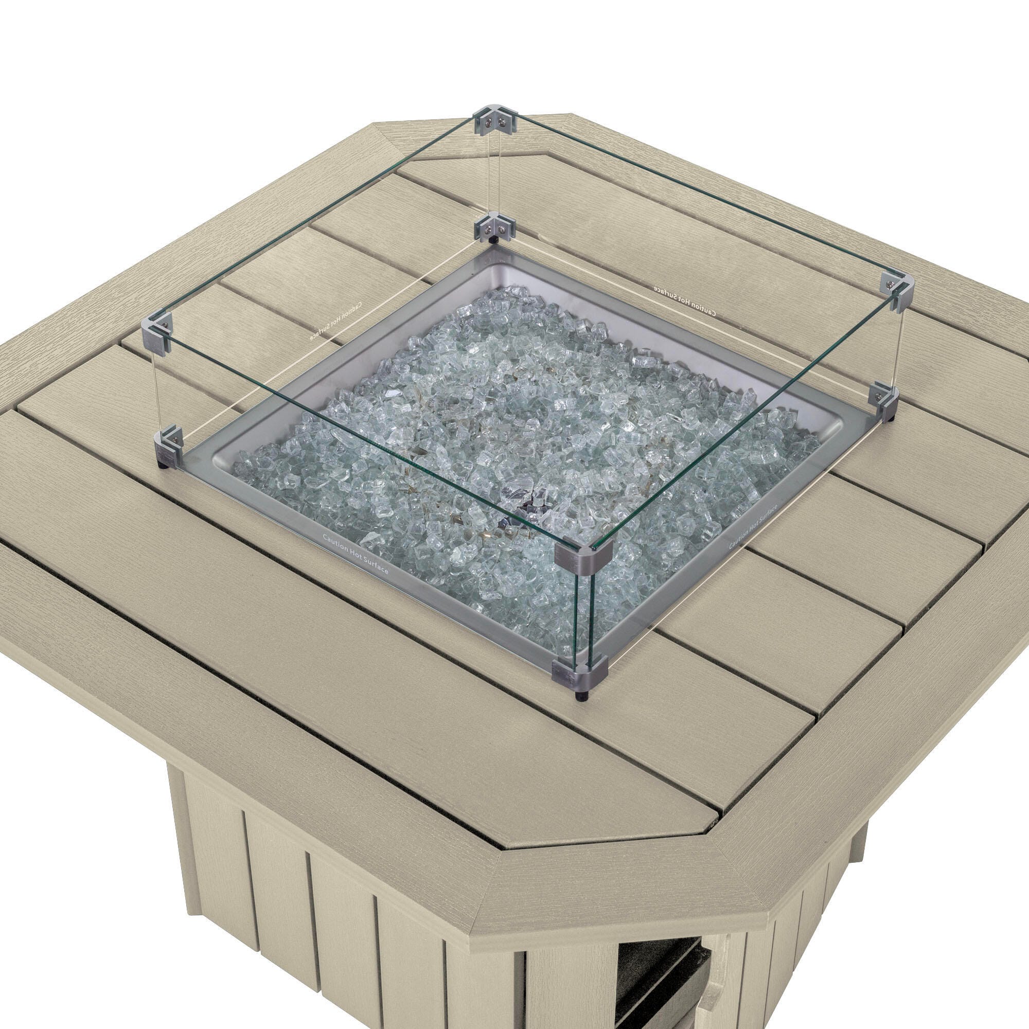 Highwood Oasis Outdoor Fire Pit Table, Whitewash, large