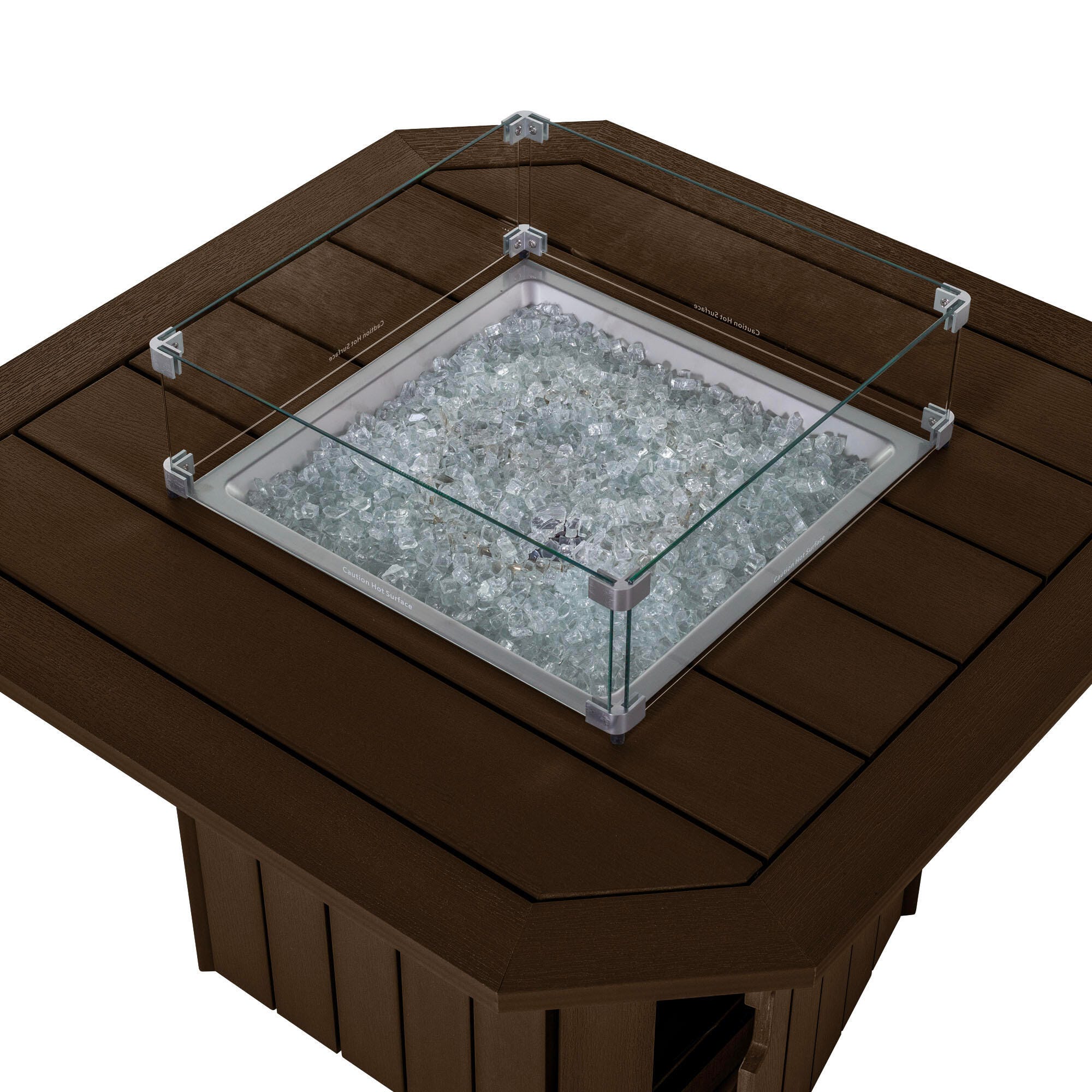 Highwood Oasis Outdoor Fire Pit Table, Weathered Acorn, large