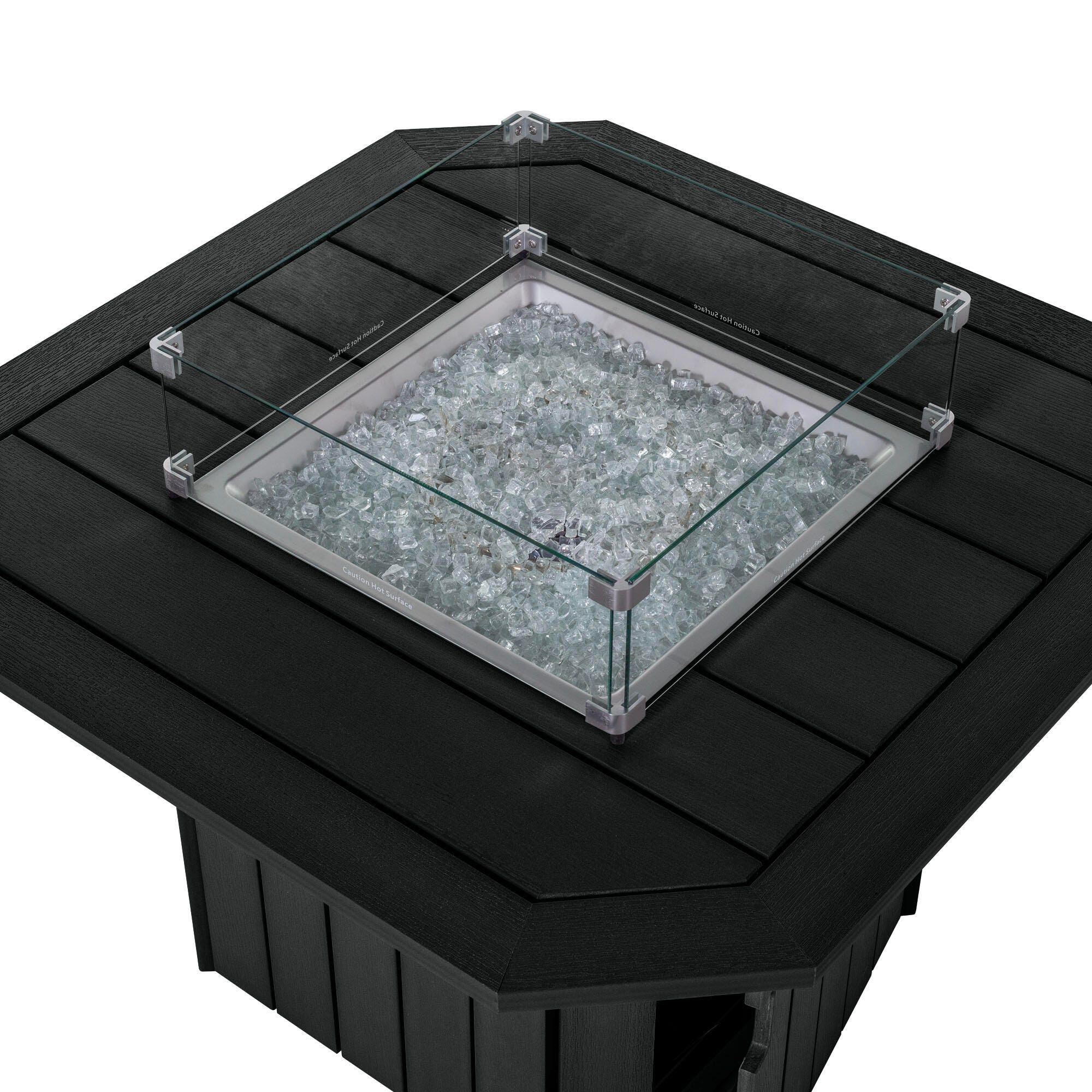 Highwood Oasis Outdoor Fire Pit Table, Black, large