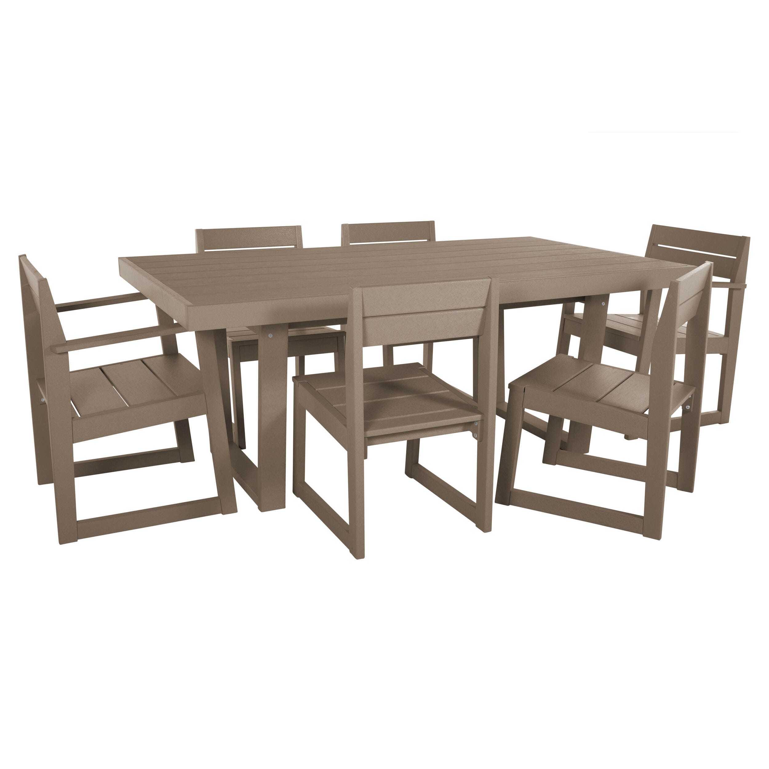 Bahia Verde Haven Outdoor Dining Table with 2 Armchairs and 4 Side Chairs, Cabana Tan, large