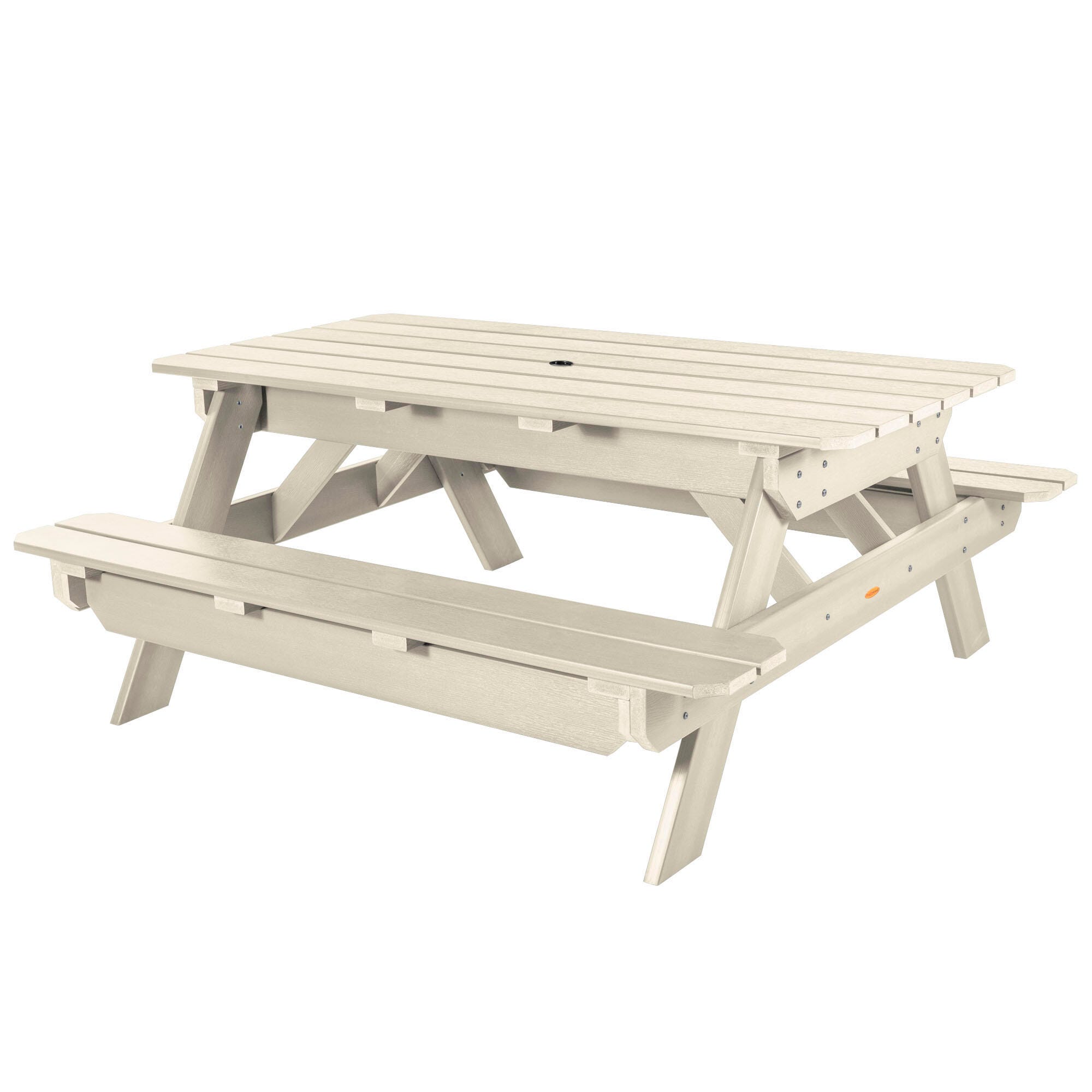 Highwood Hometown Outdoor Picnic Table, Whitewash, large