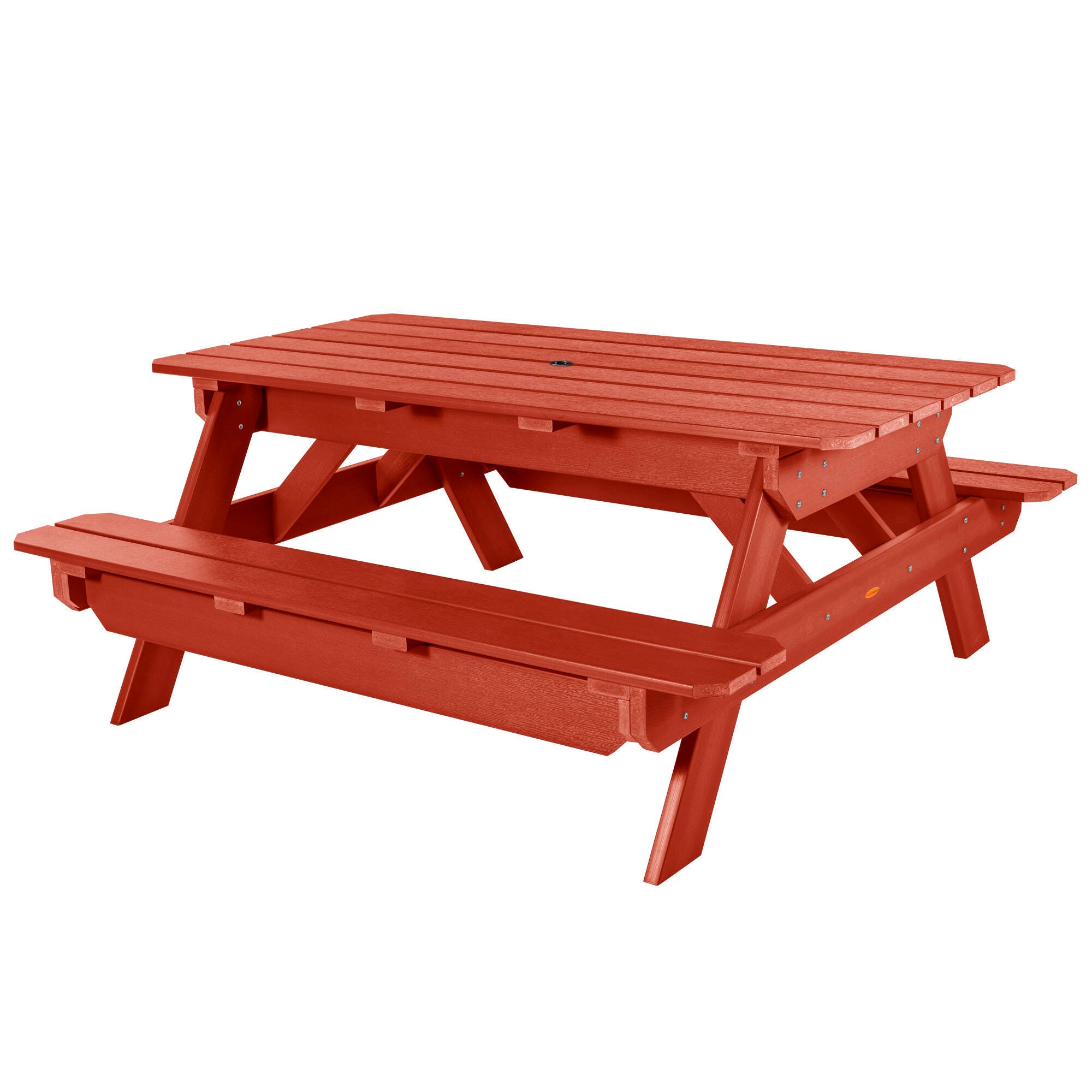 Highwood Hometown Outdoor Picnic Table, Rustic Red, large