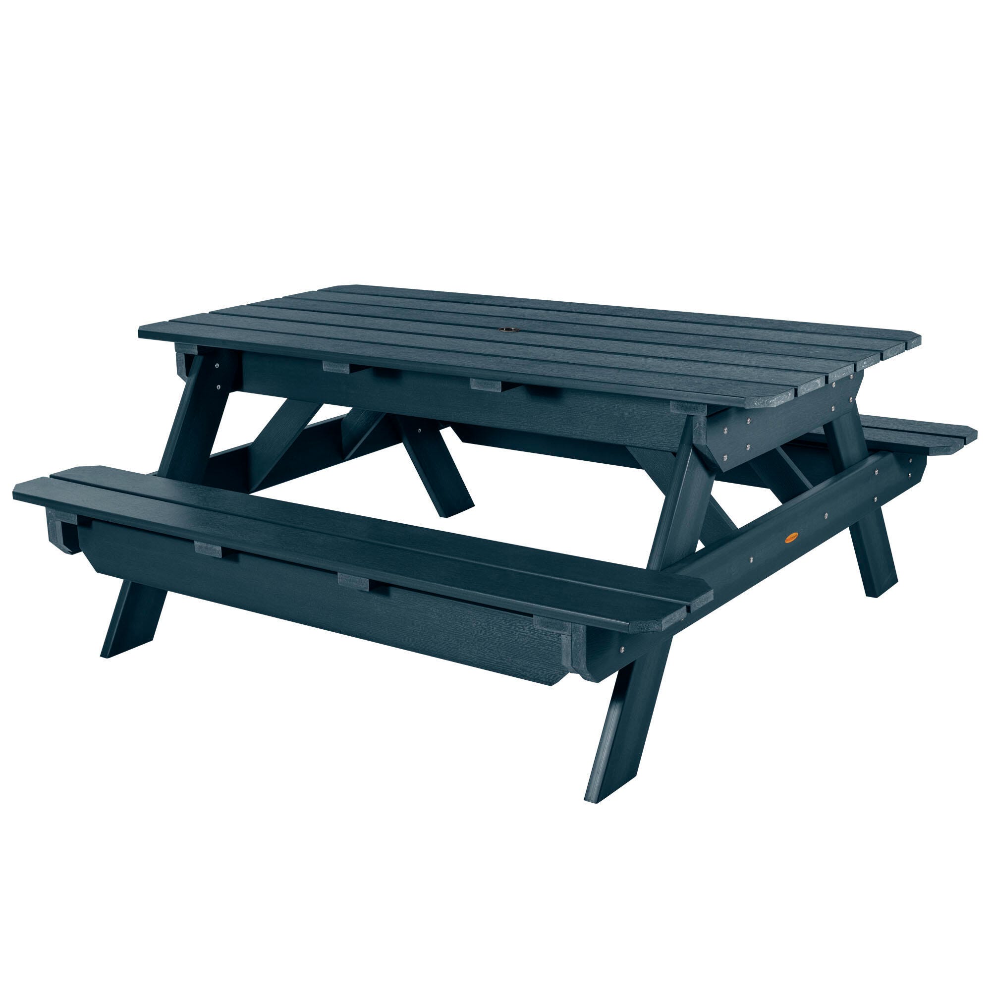 Highwood Hometown Outdoor Picnic Table, Federal Blue, large