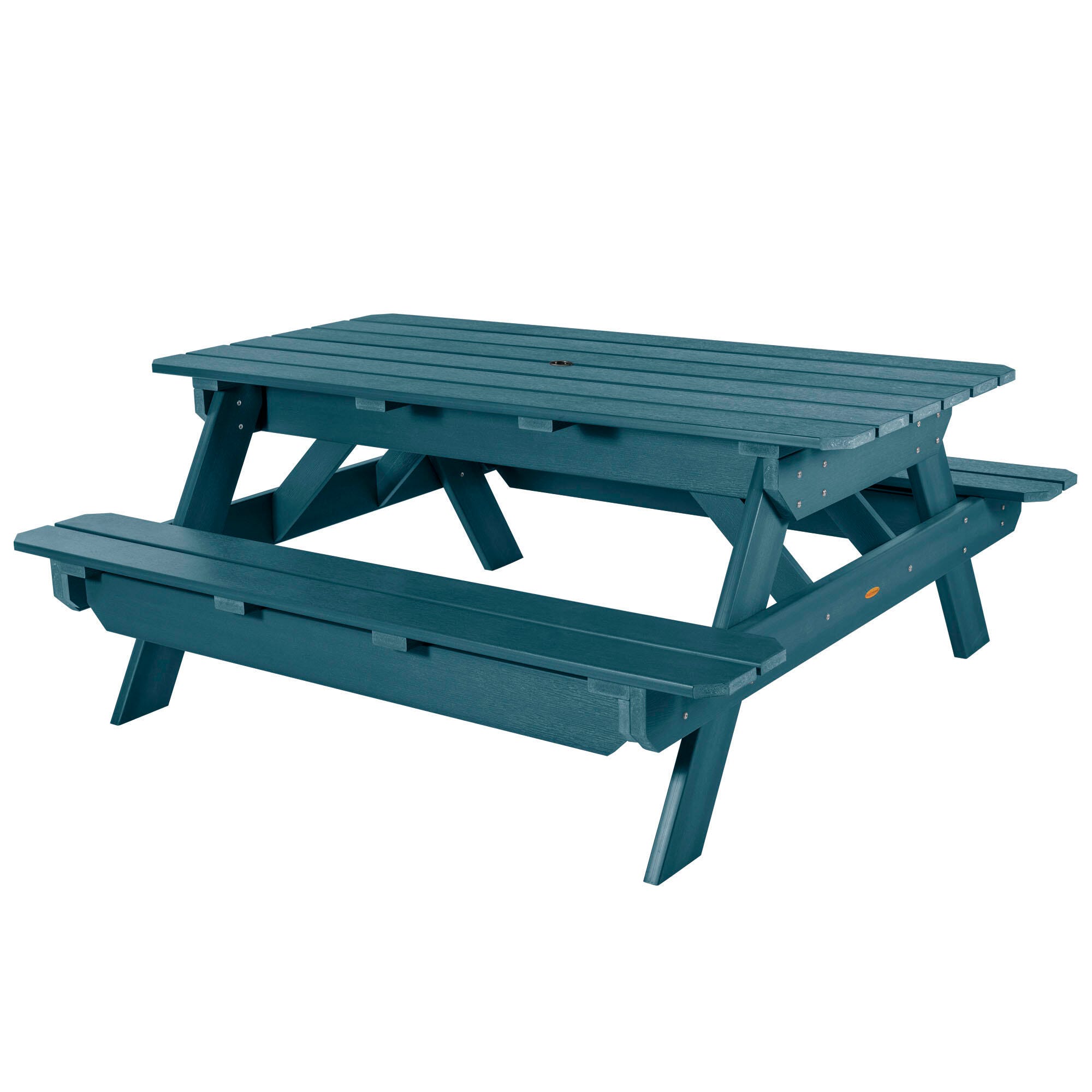 Highwood Hometown Outdoor Picnic Table, Nantucket Blue, large