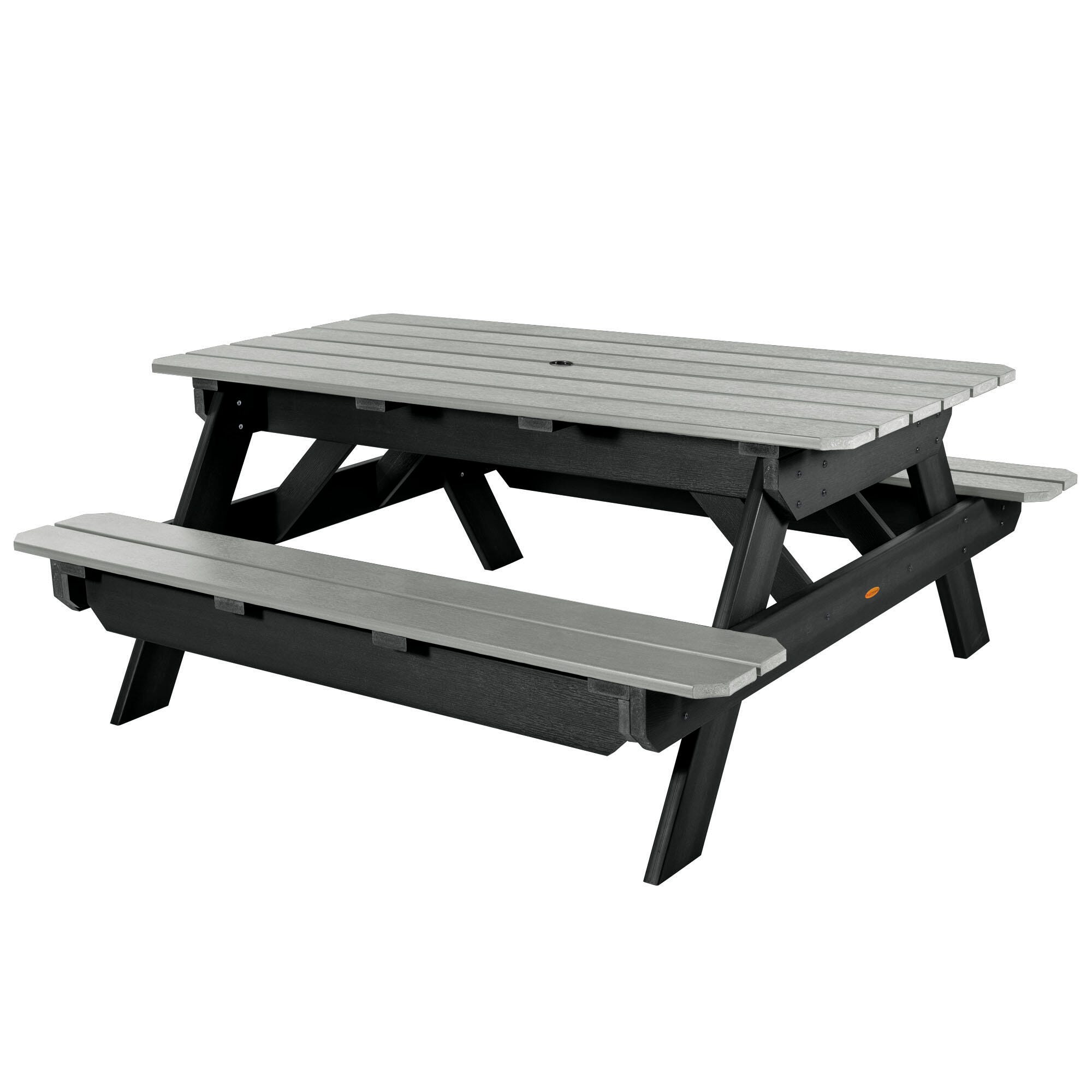 Highwood Hometown Outdoor Picnic Table, Flint, large