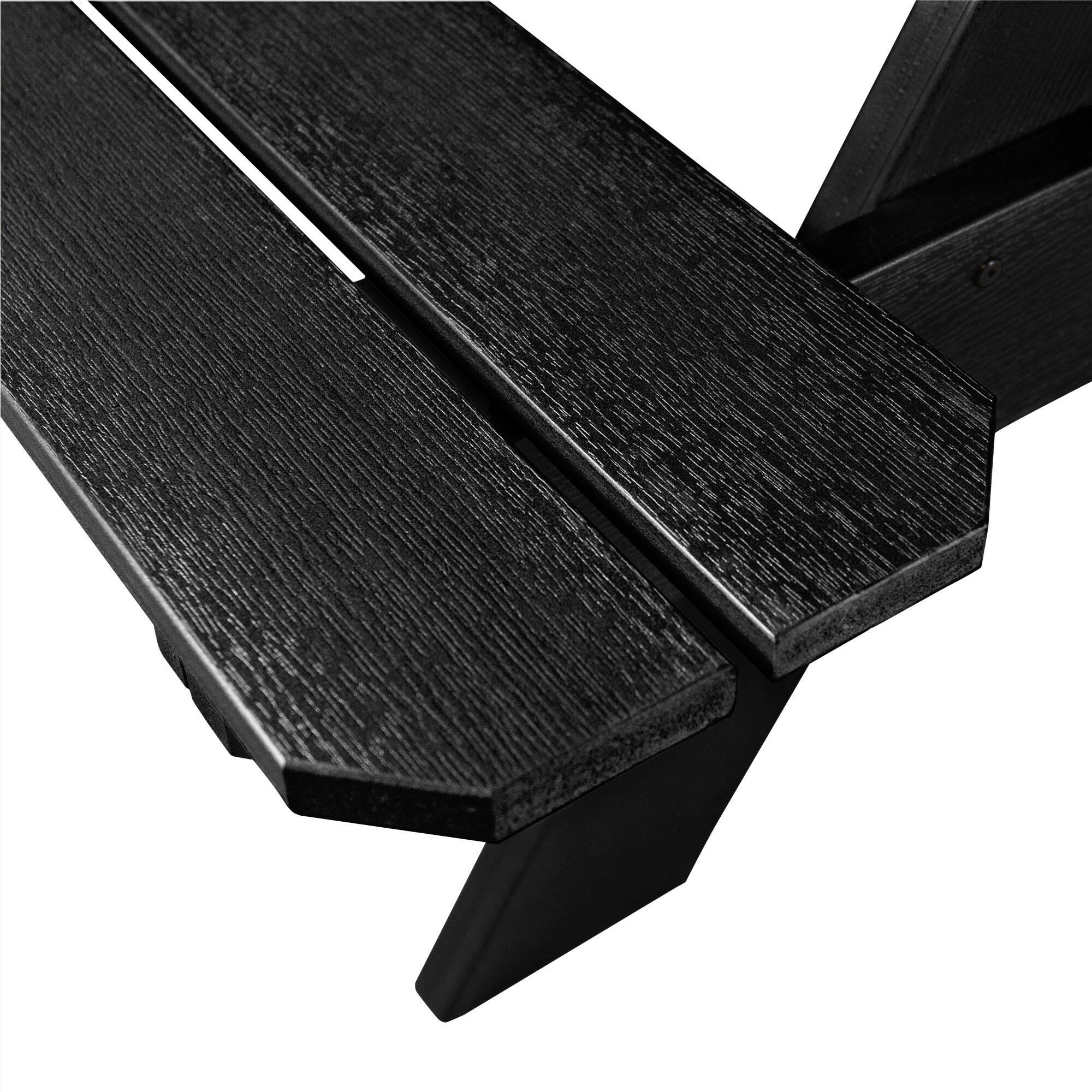 Highwood Hometown Outdoor Picnic Table, Black, large