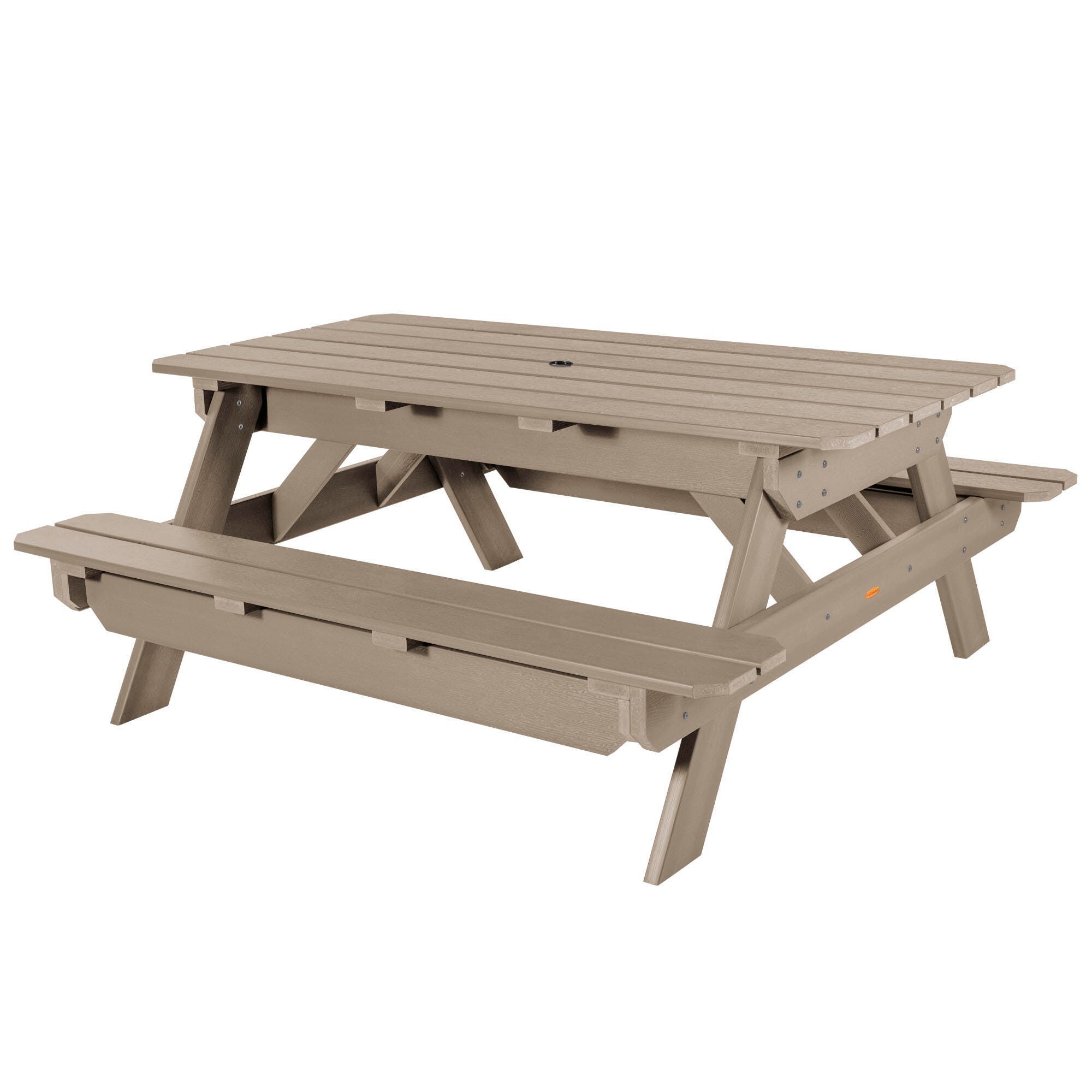 Highwood Hometown Outdoor Picnic Table, Woodland Brown, large