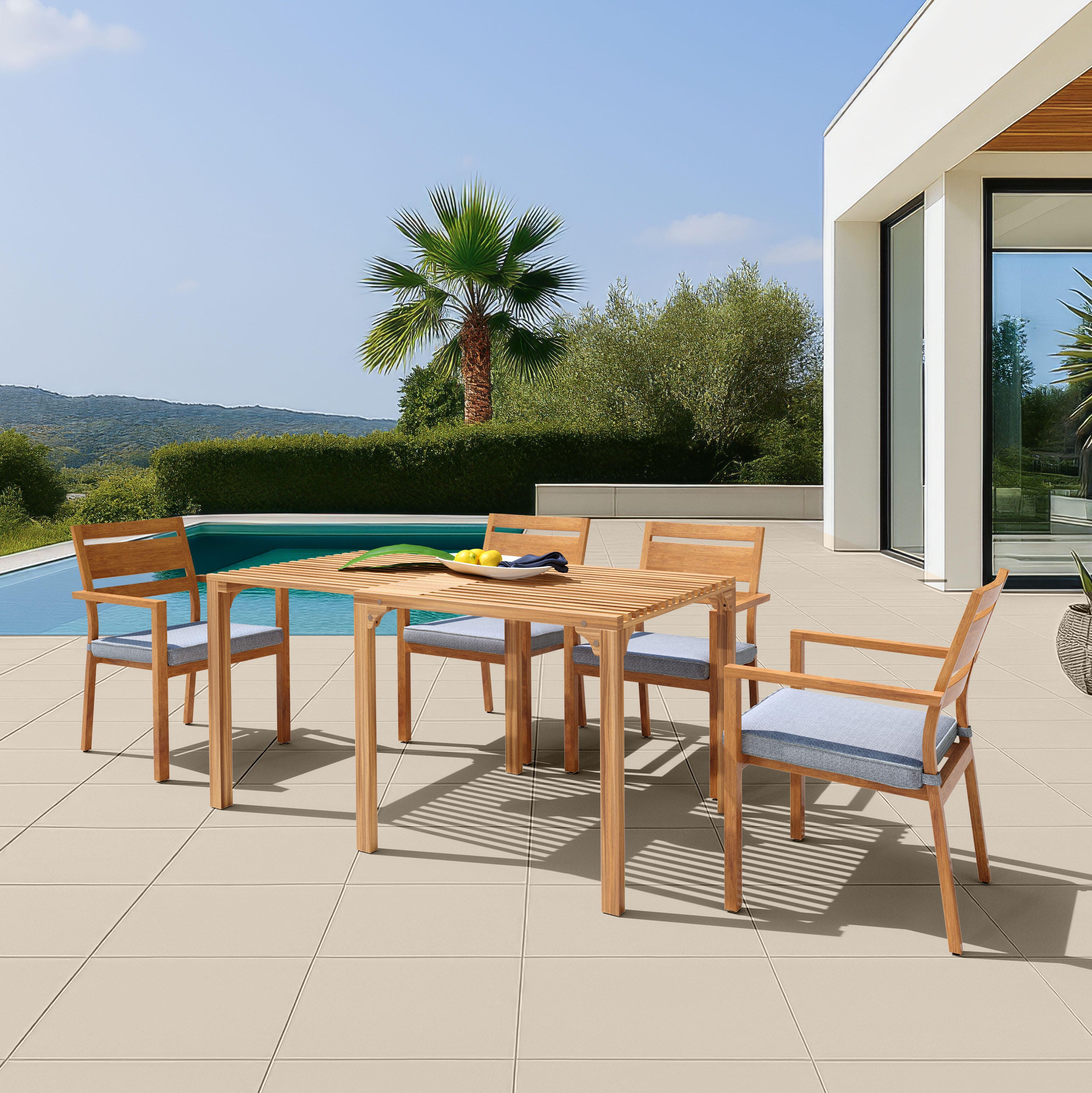 Erika Home Riviera Outdoor Extendable Dining Table, , large