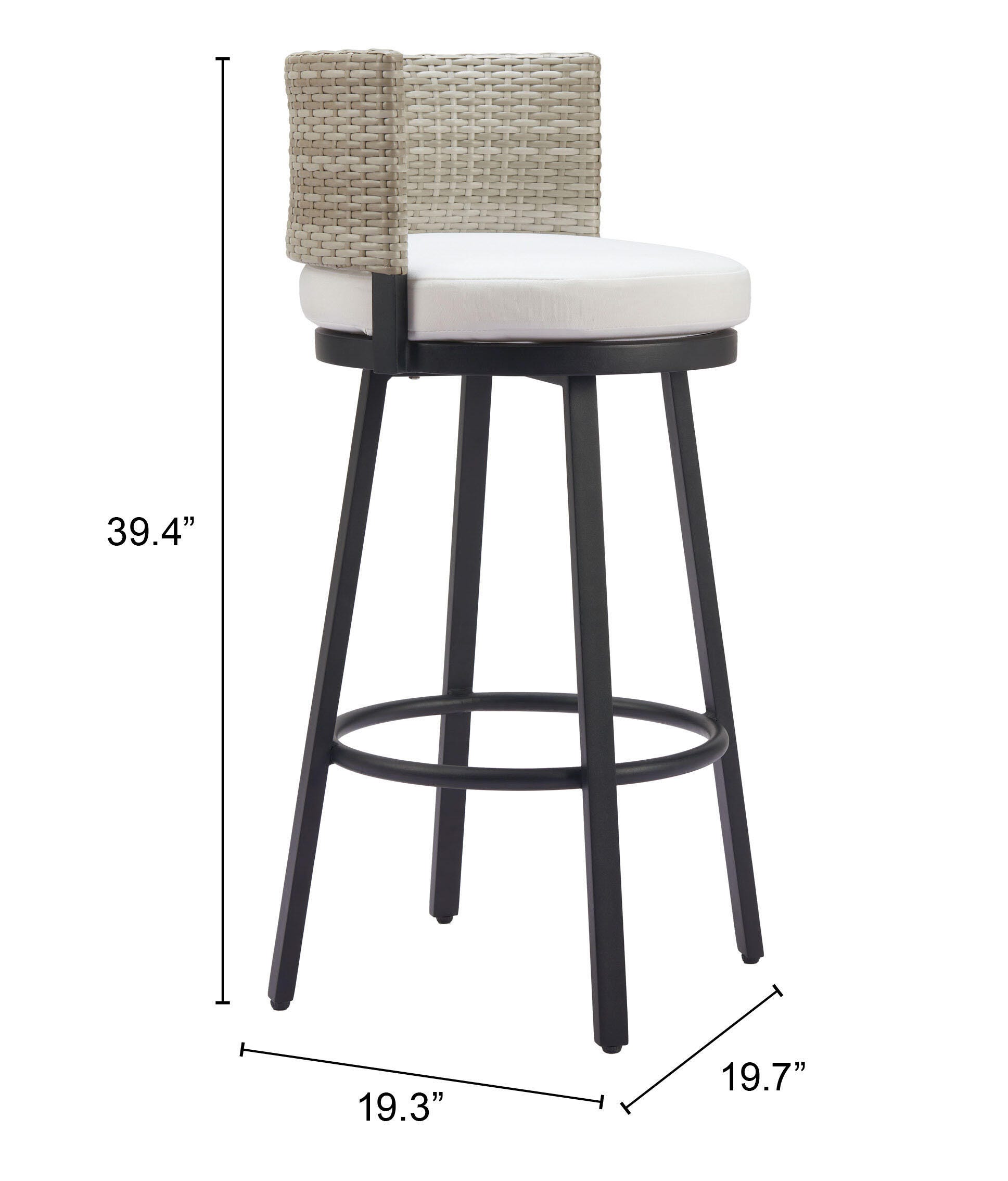 Erika Home ZUO Wave Outdoor Barstool, , large