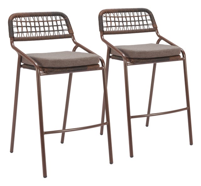Erika Home ZUO Rio Outdoor Barstool (Set of 2)