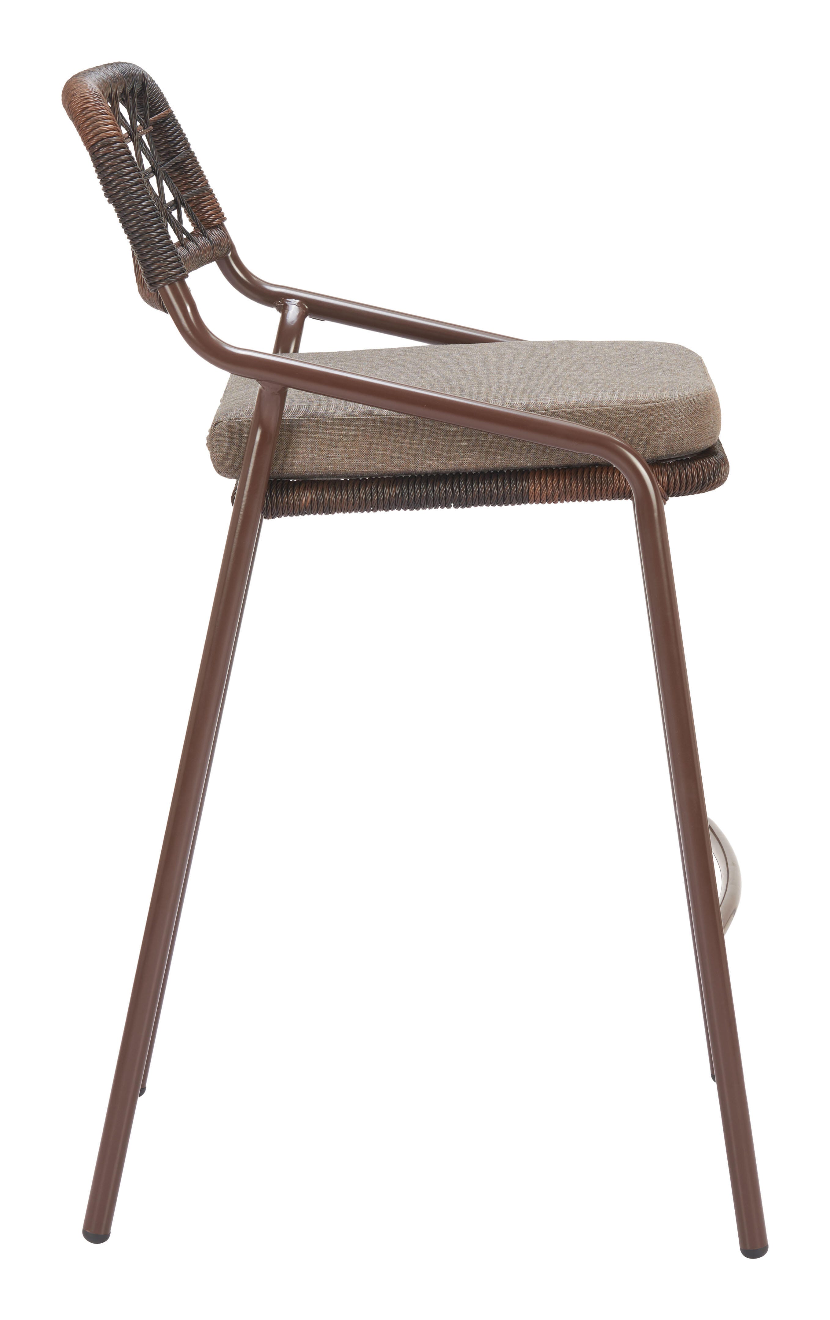 Erika Home ZUO Rio Outdoor Barstool (Set of 2), Brown, large