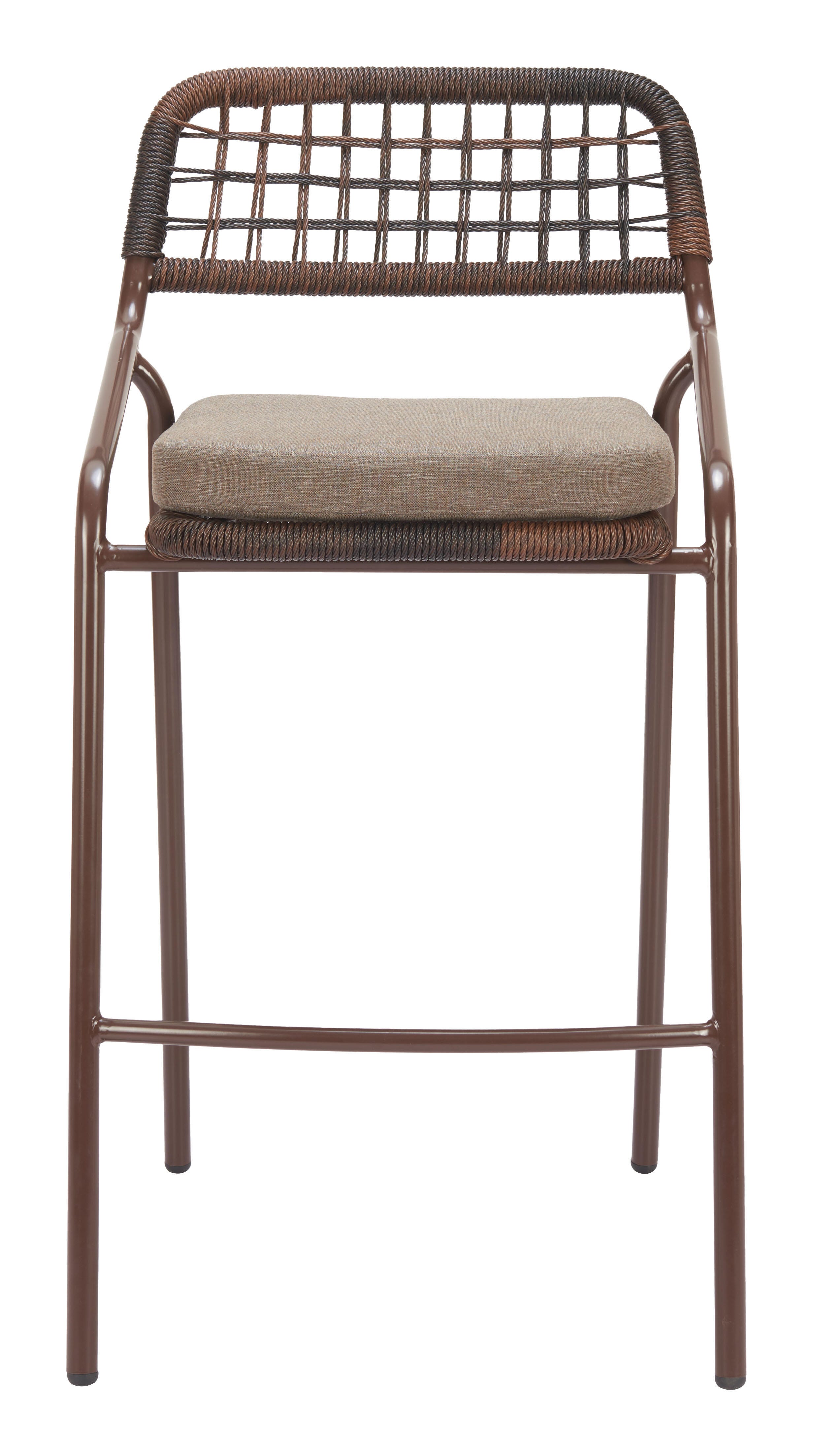 Erika Home ZUO Rio Outdoor Barstool (Set of 2), Brown, large
