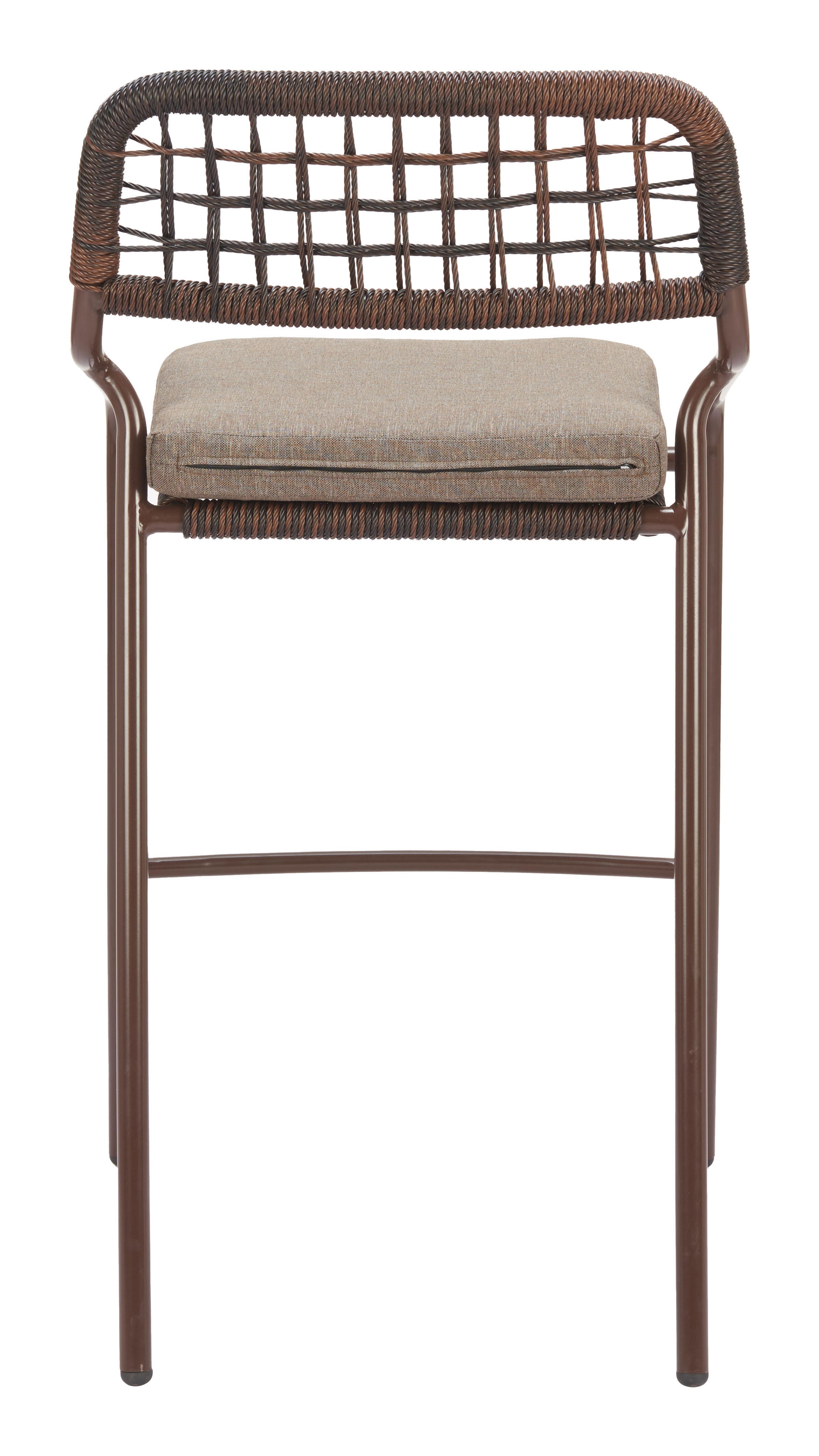 Erika Home ZUO Rio Outdoor Barstool (Set of 2), Brown, large