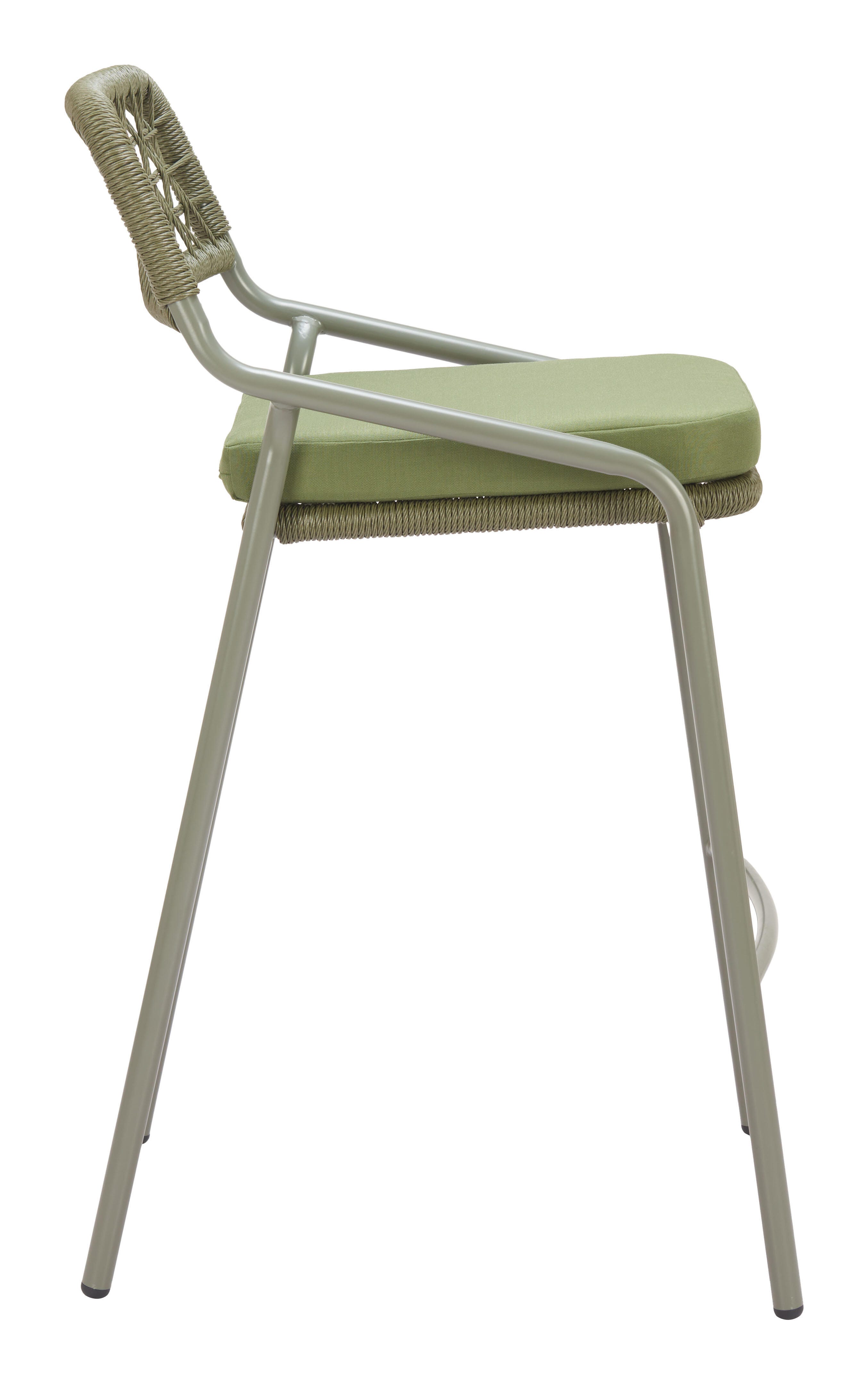 Erika Home ZUO Rio Outdoor Barstool (Set of 2), Green, large