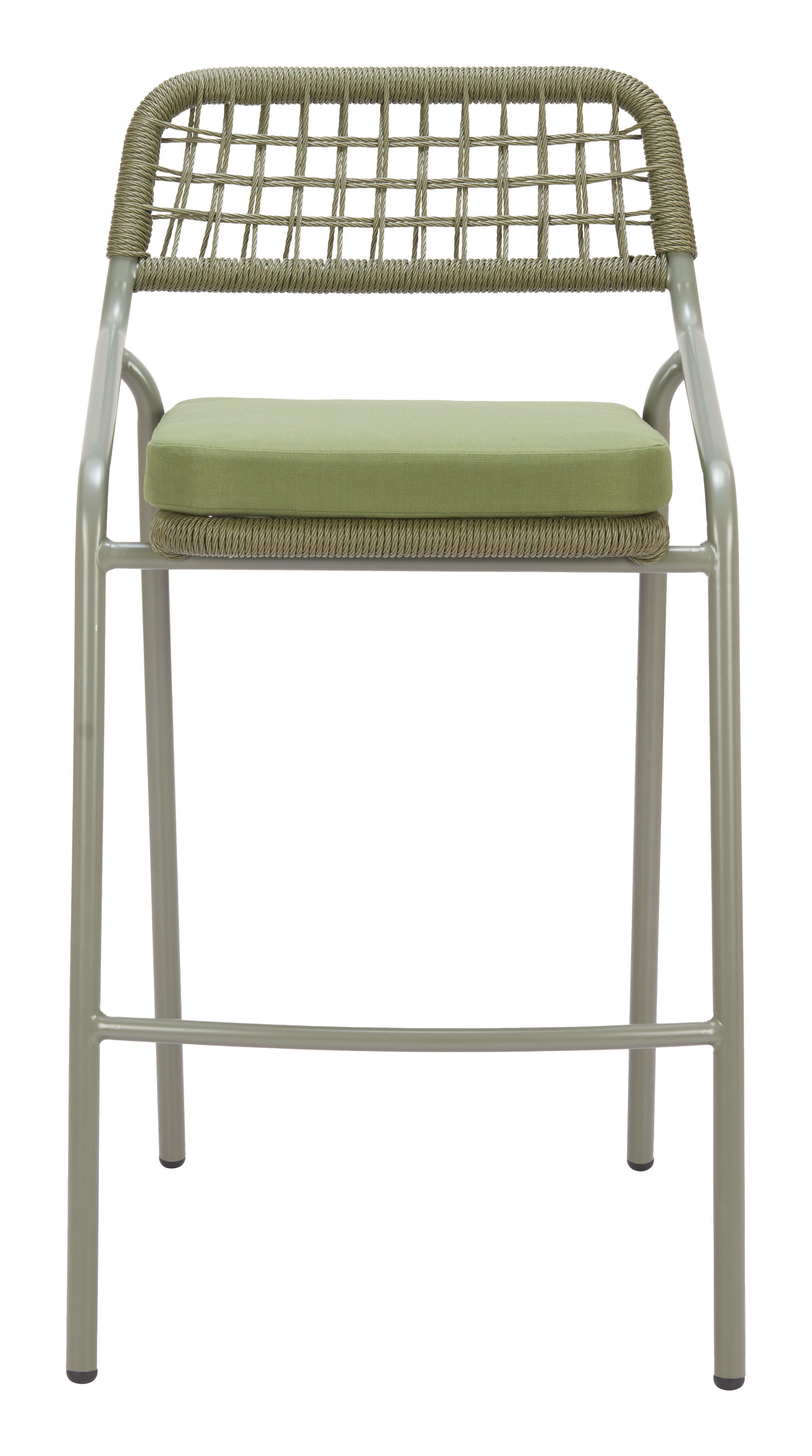Erika Home ZUO Rio Outdoor Barstool (Set of 2), Green, large