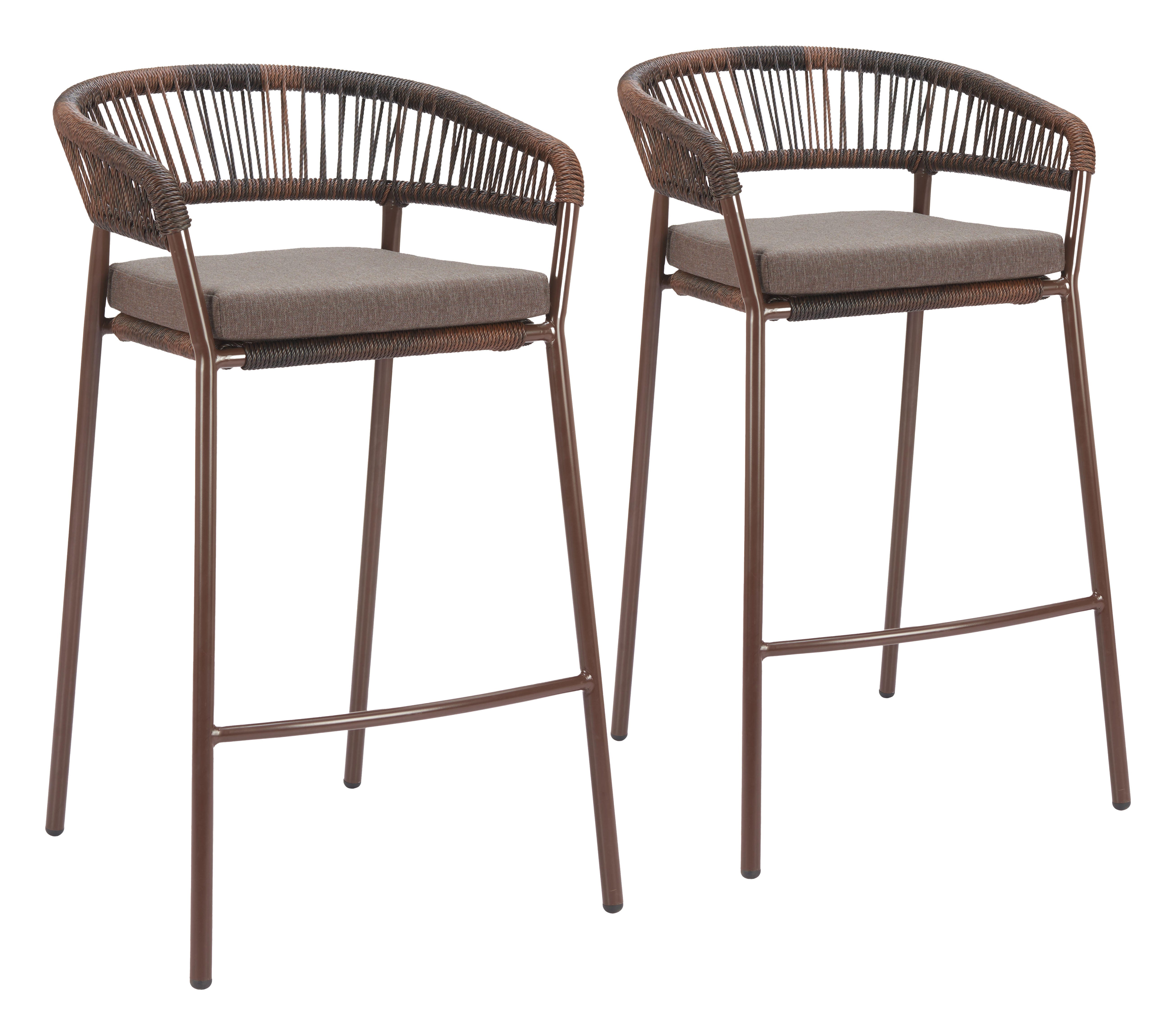Erika Home ZUO Skye Outdoor Barstool (Set of 2), , large