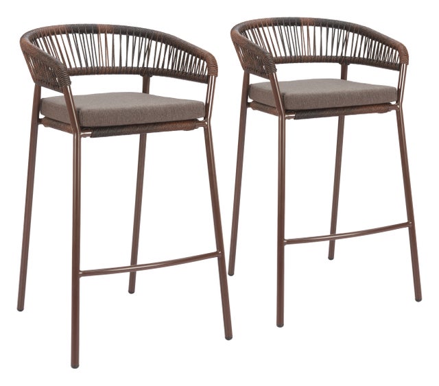 Erika Home ZUO Skye Outdoor Barstool (Set of 2)