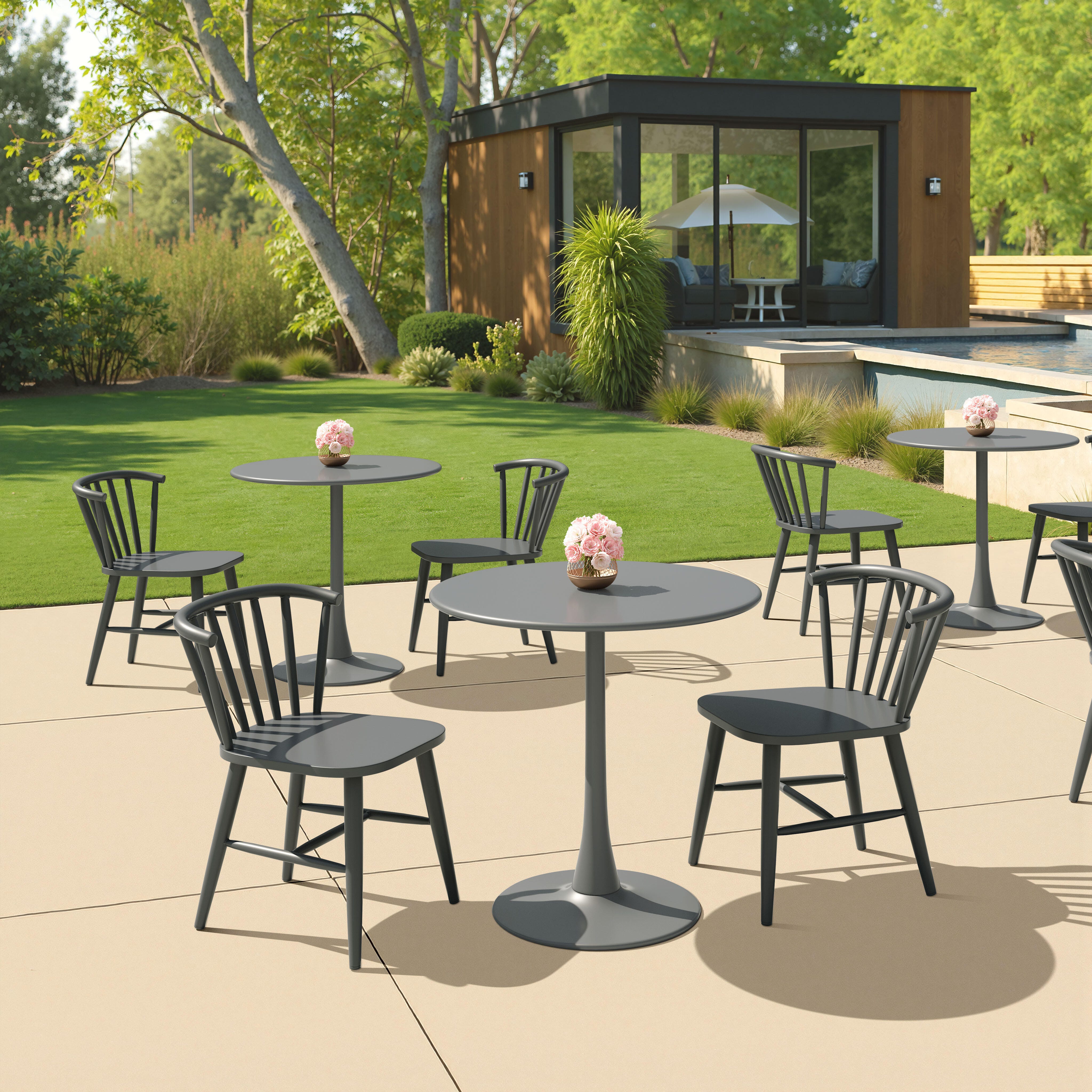Erika Home ZUO Shio Outdoor Dining Chair, Black, rollover