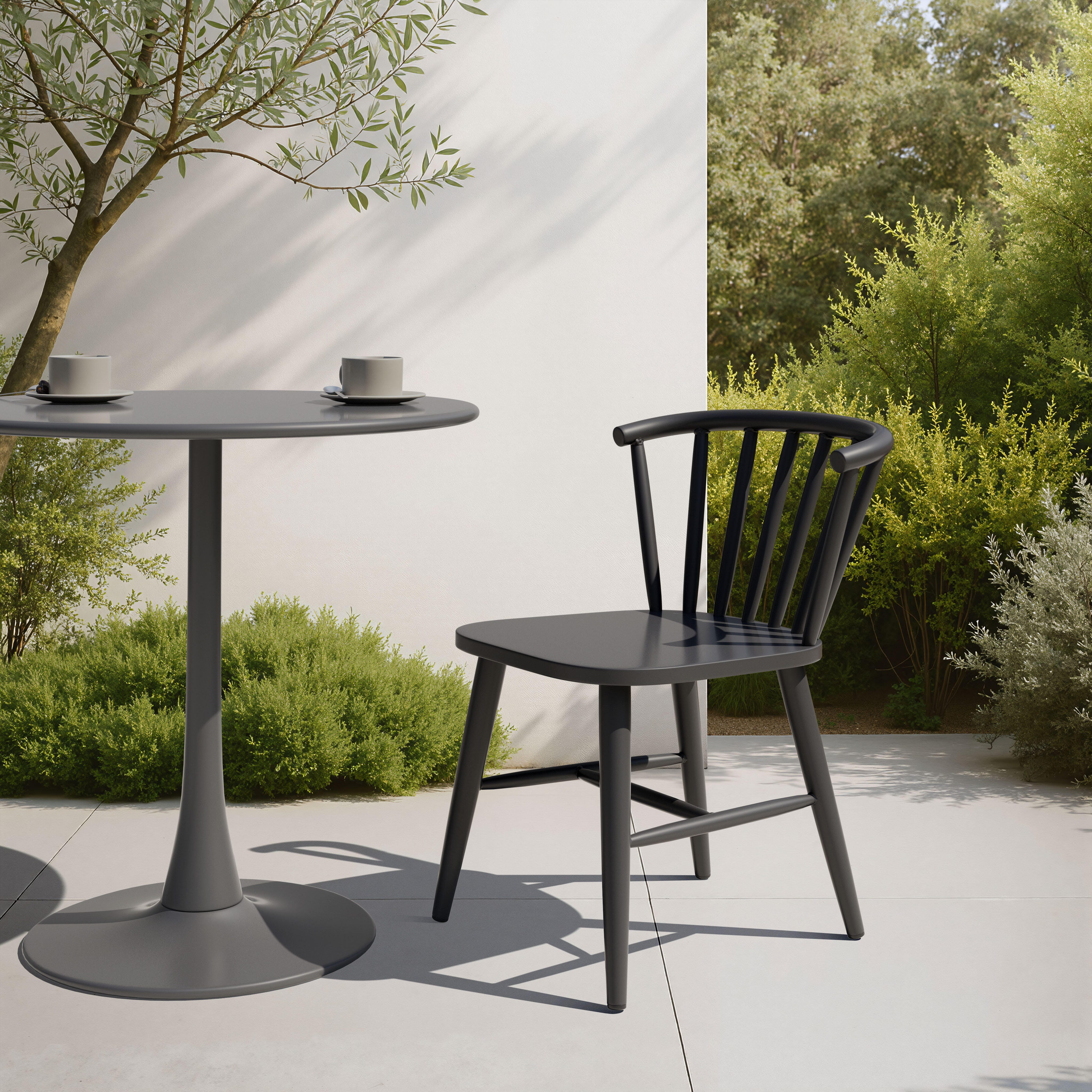 Erika Home ZUO Shio Outdoor Dining Chair, Black, large
