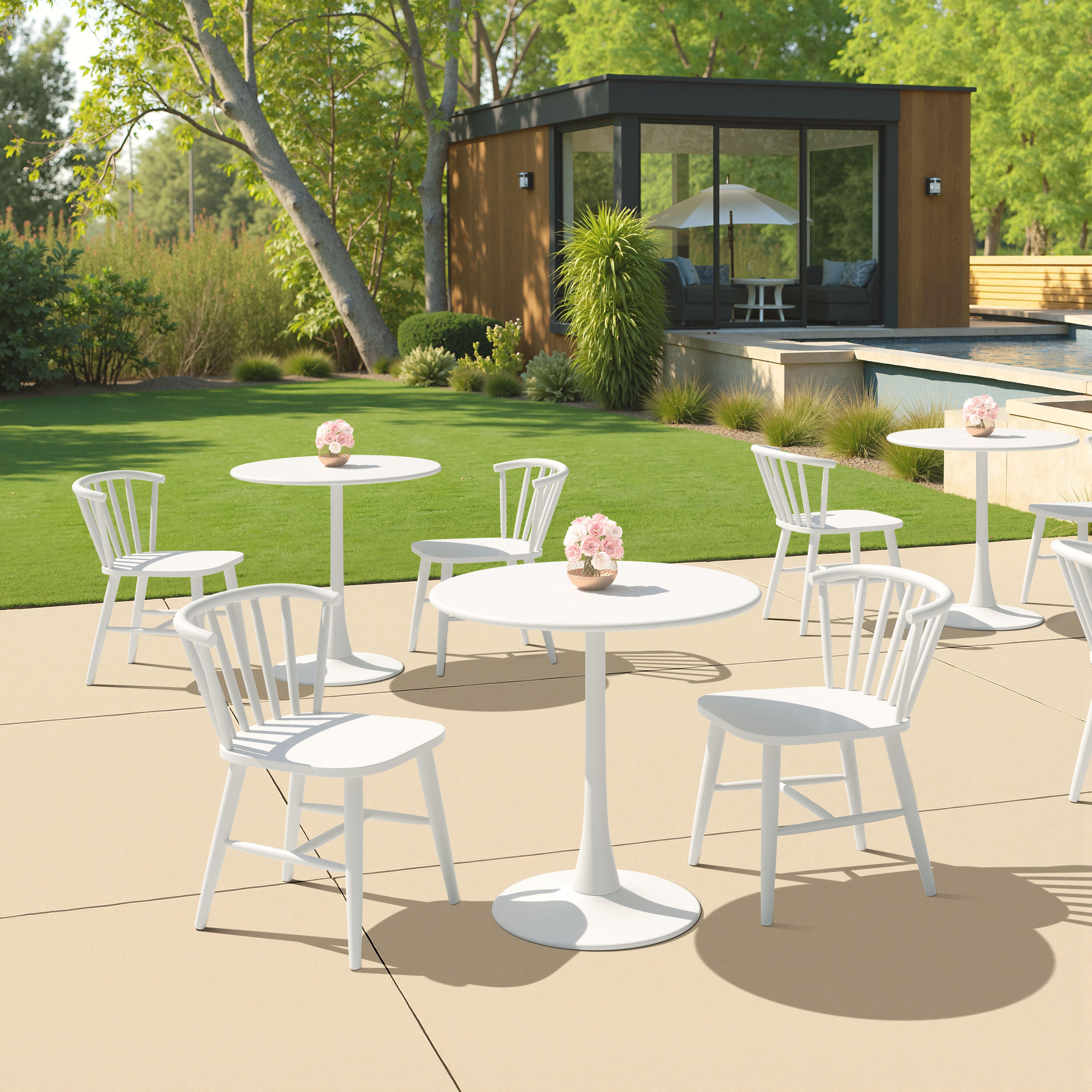 Erika Home ZUO Shio Outdoor Dining Chair, White, rollover