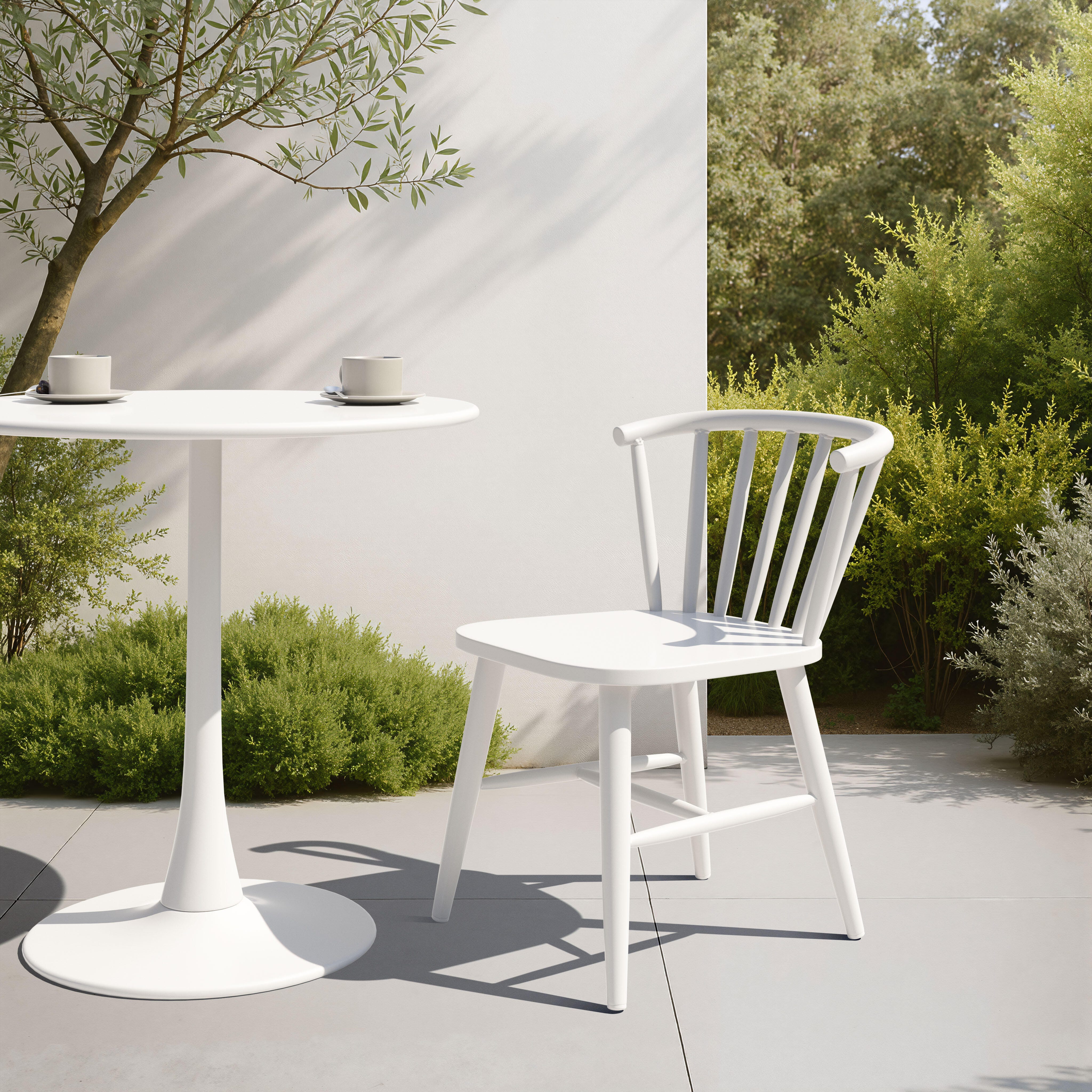 Erika Home ZUO Shio Outdoor Dining Chair, White, large