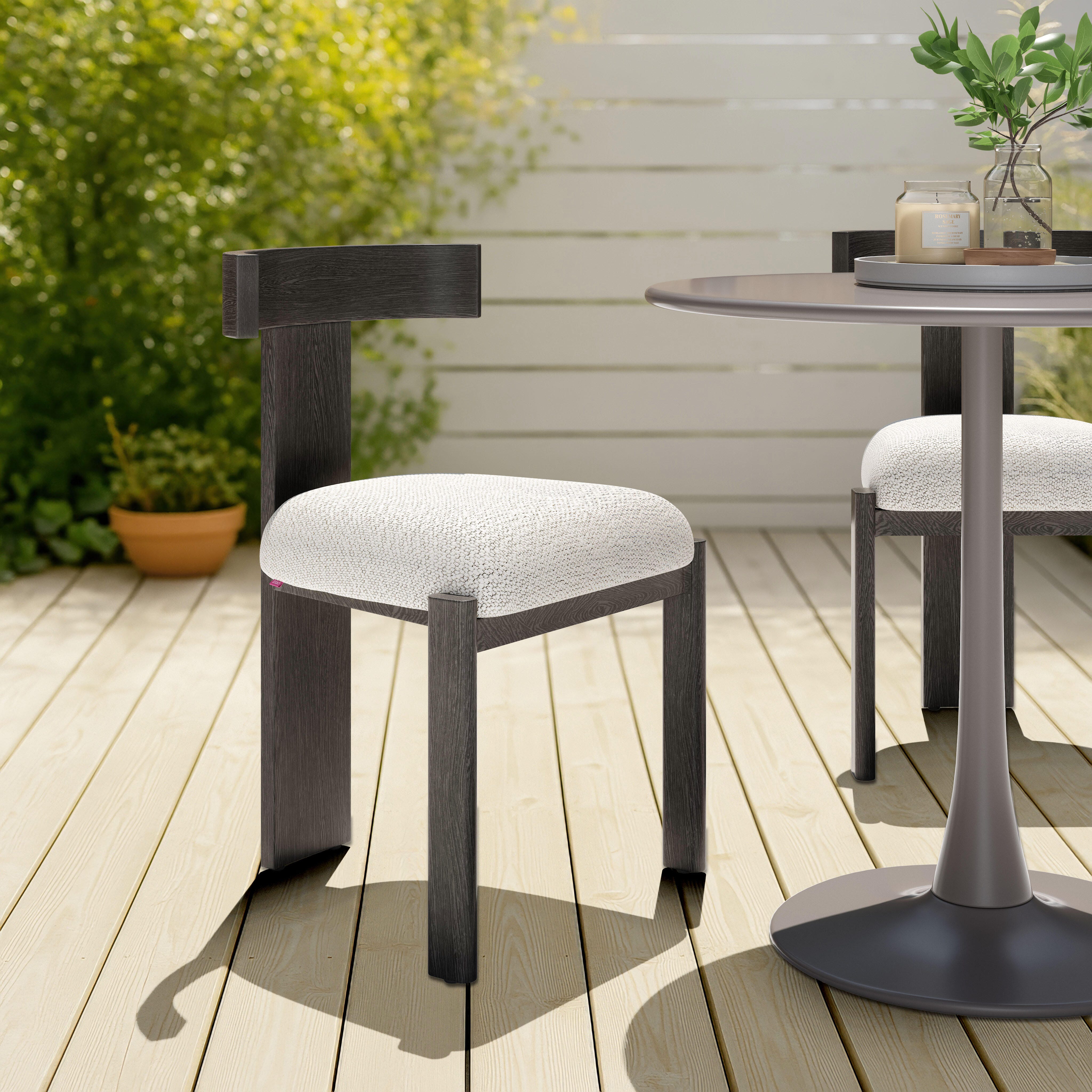 Erika Home ZUO Tiana Outdoor Dining Chair, Black/Beige, rollover