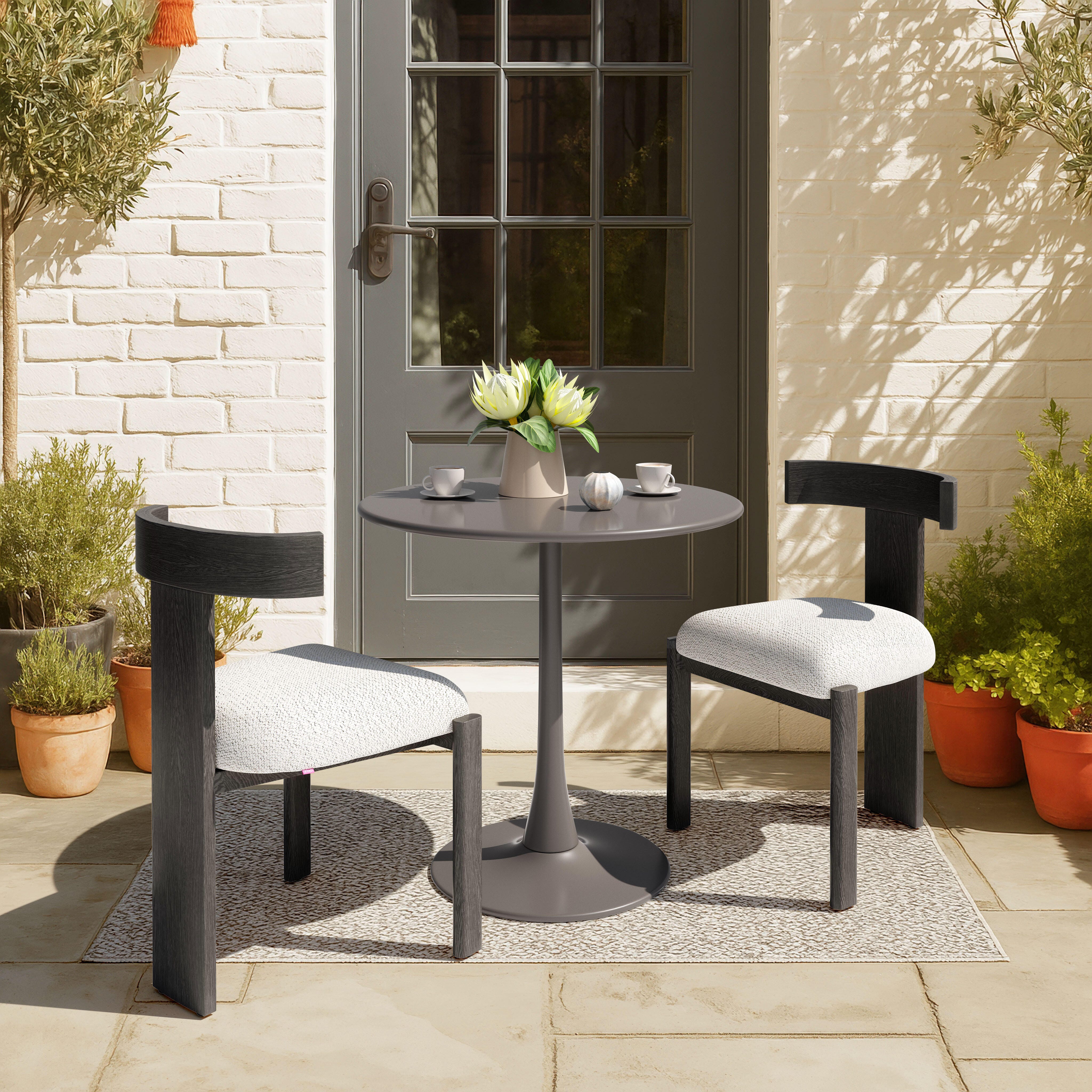 Erika Home ZUO Tiana Outdoor Dining Chair, Black/Beige, large