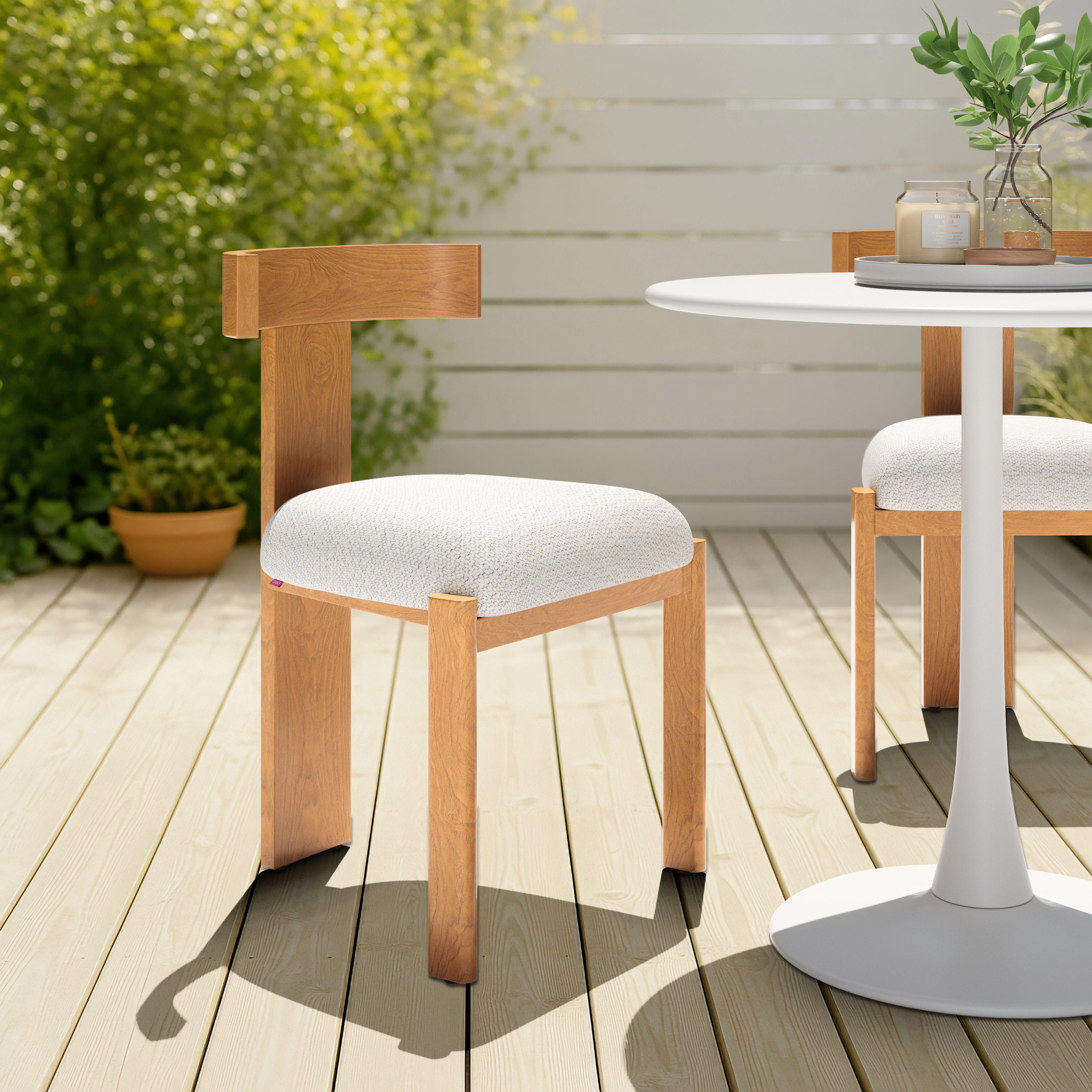 Erika Home ZUO Tiana Outdoor Dining Chair, Beige/Brown, rollover
