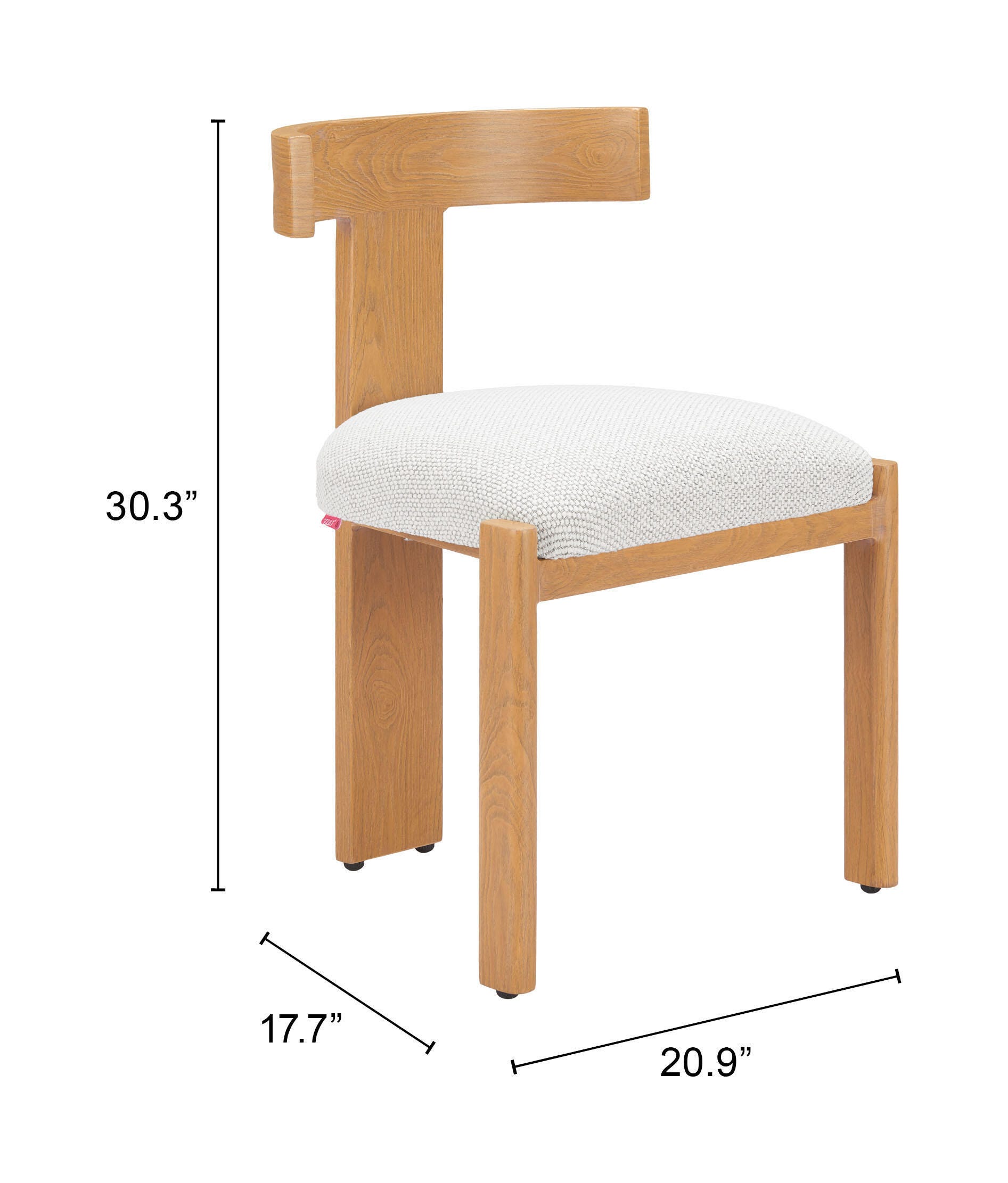 Erika Home ZUO Tiana Outdoor Dining Chair, Beige/Brown, large