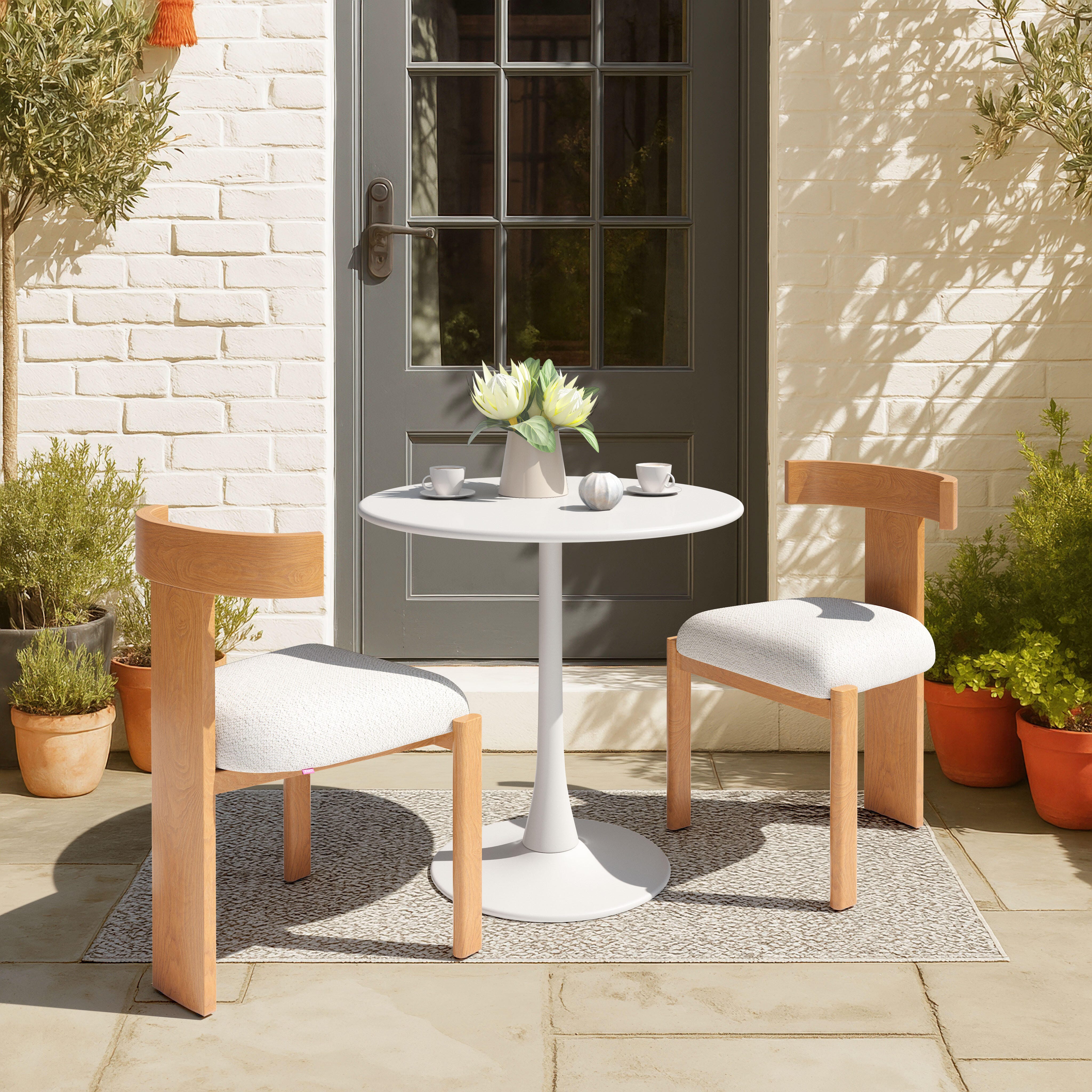 Erika Home ZUO Tiana Outdoor Dining Chair, Beige/Brown, large