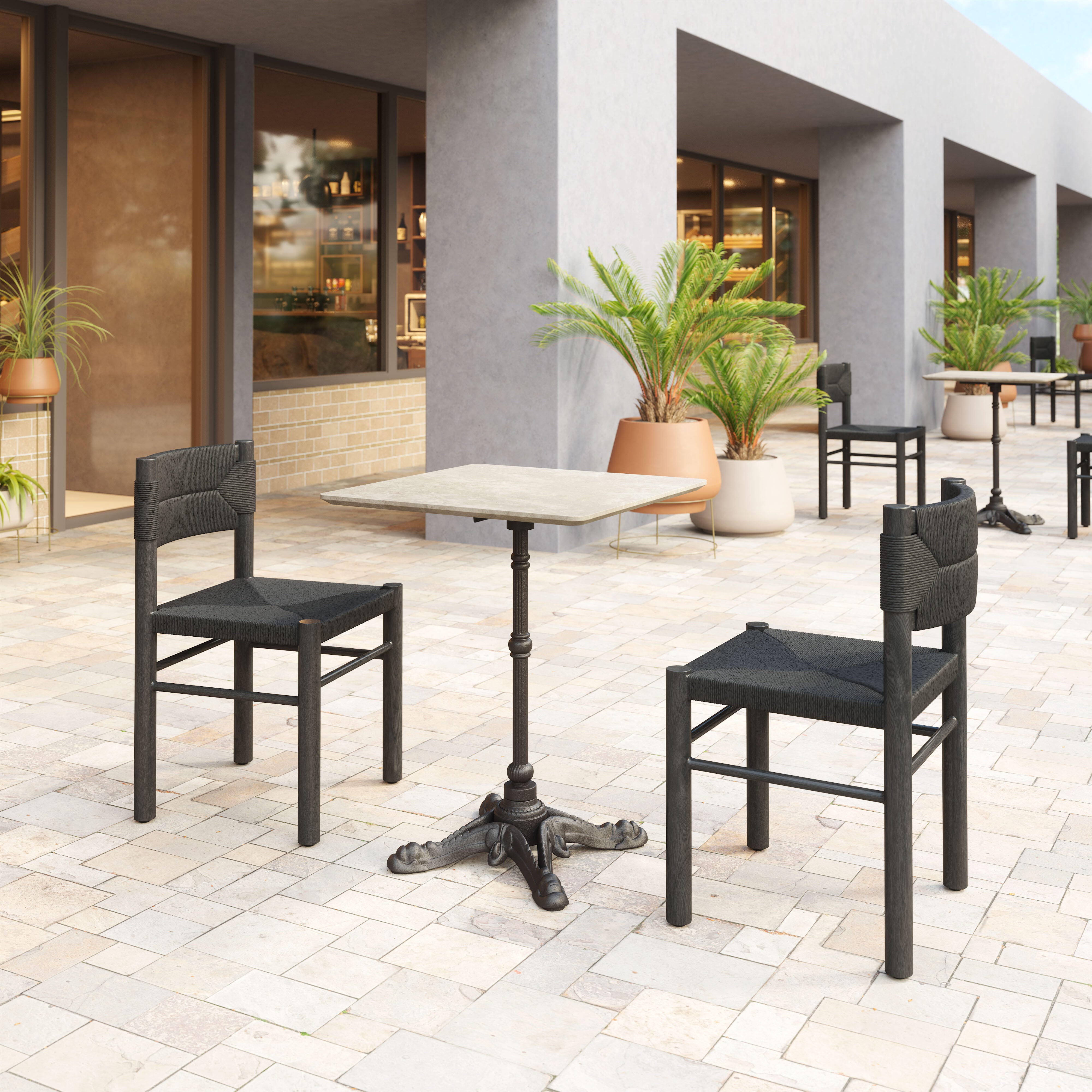 Erika Home ZUO Iska Outdoor Dining Chair (Set of 2), Black, rollover