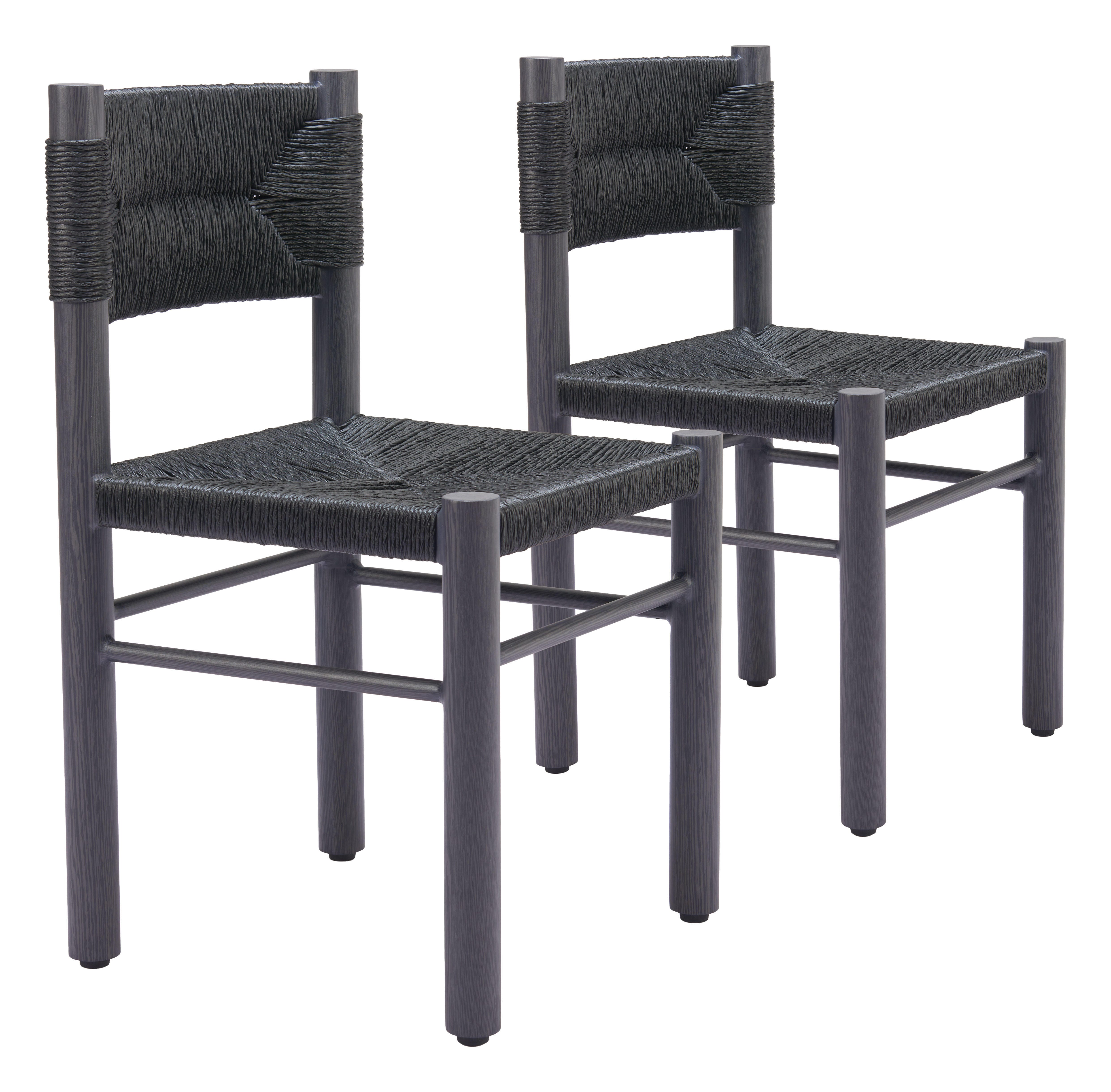 Erika Home ZUO Iska Outdoor Dining Chair (Set of 2), Black, large