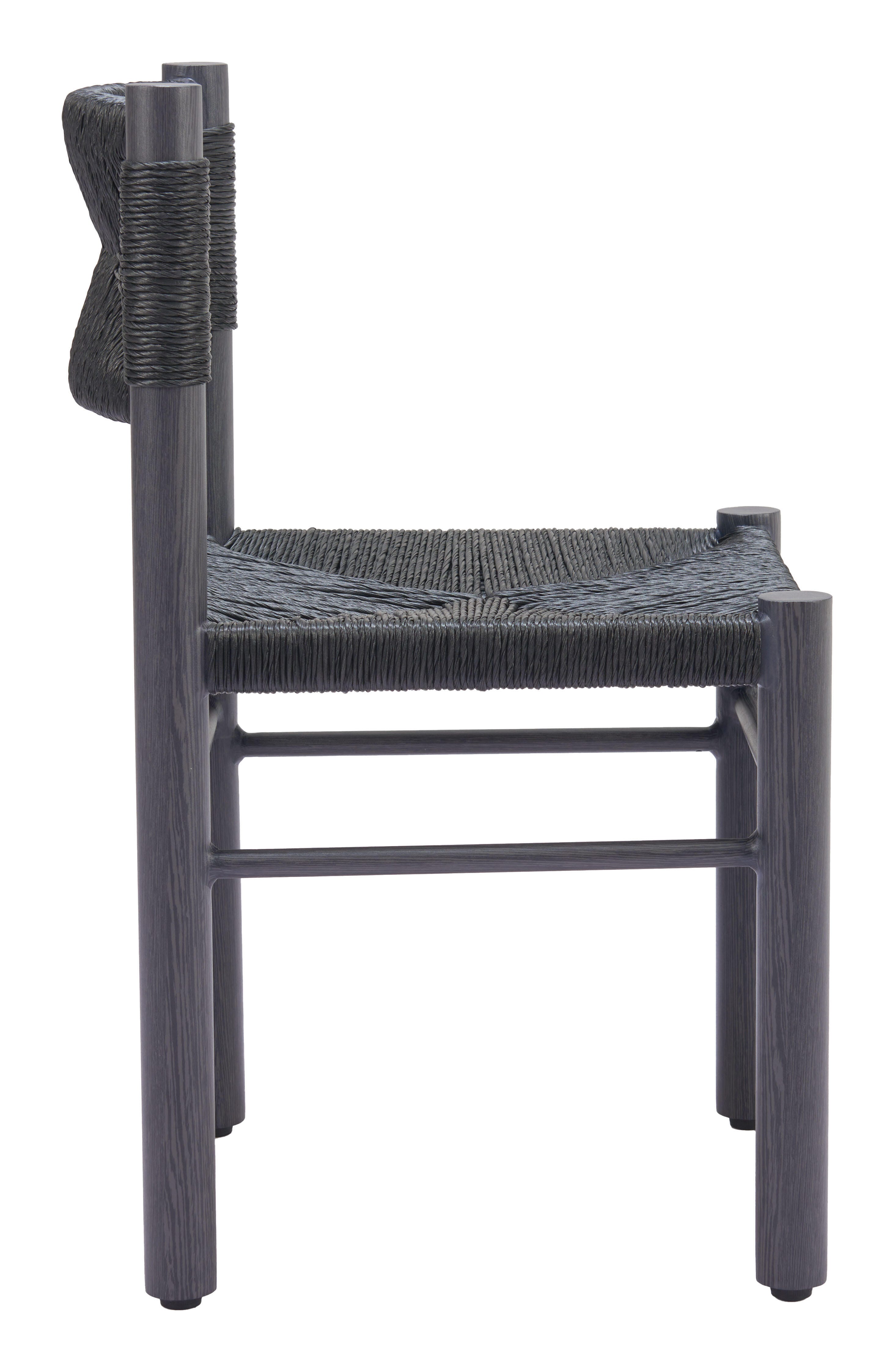 Erika Home ZUO Iska Outdoor Dining Chair (Set of 2), Black, large