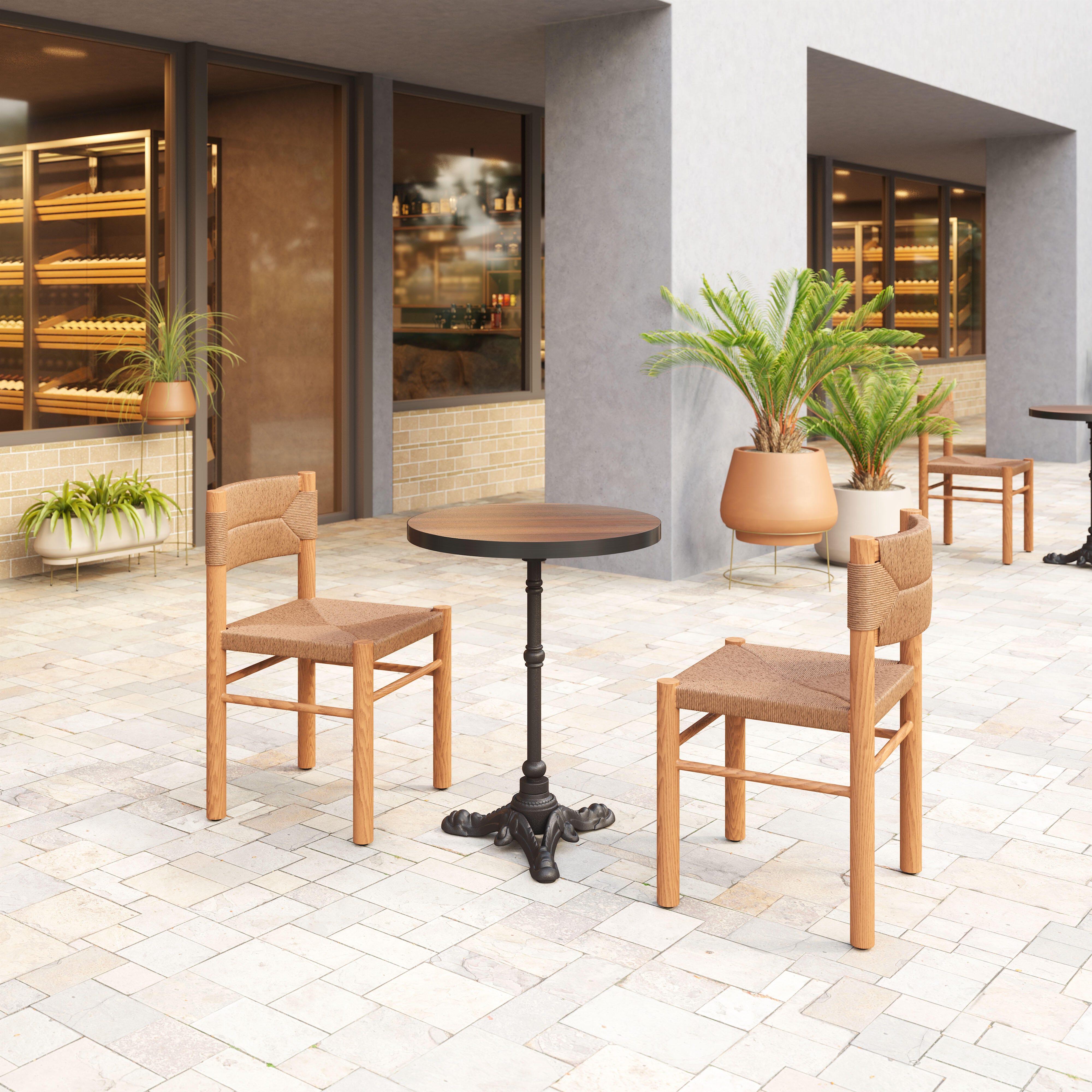Erika Home ZUO Iska Outdoor Dining Chair (Set of 2), Natural, rollover