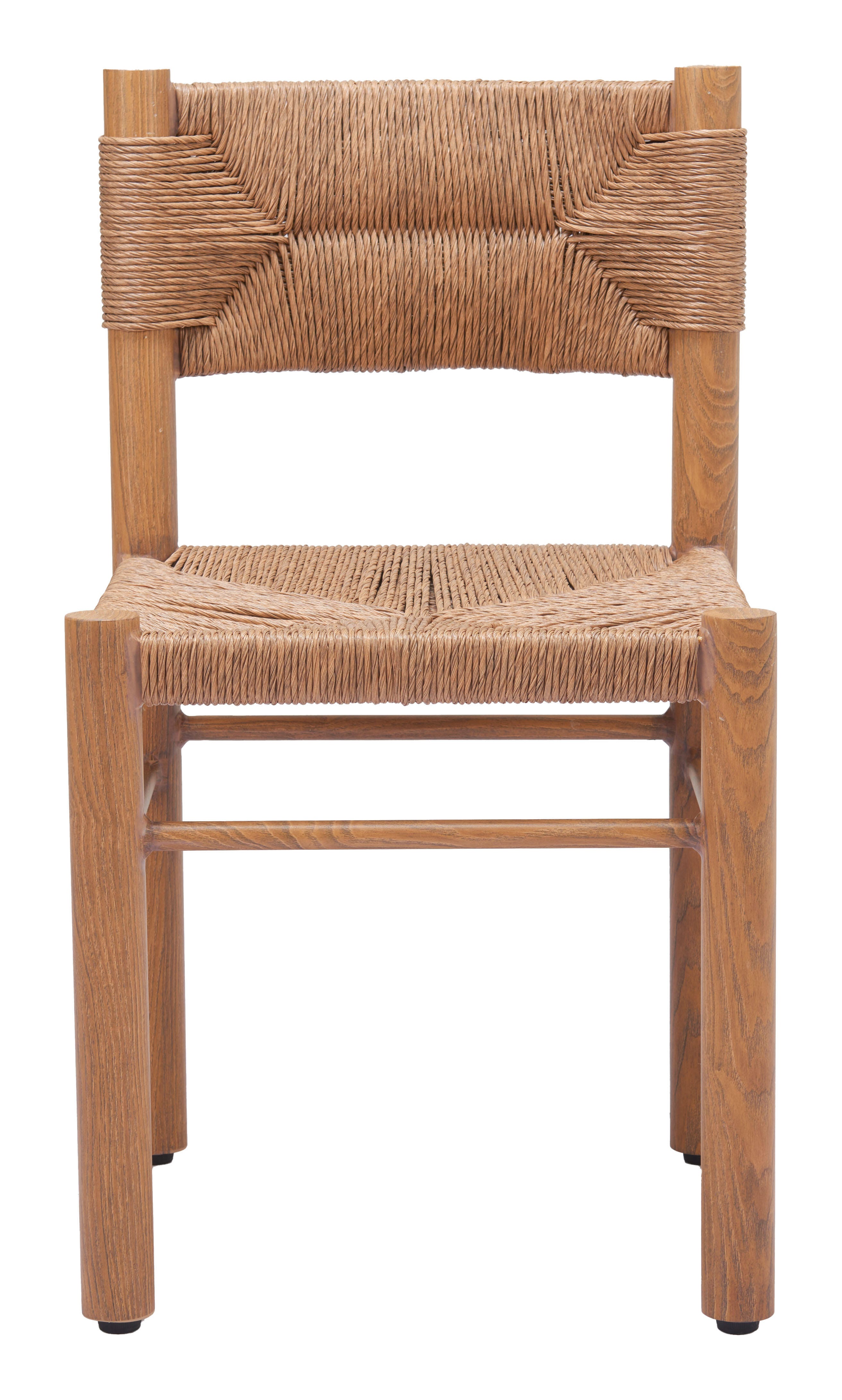 Erika Home ZUO Iska Outdoor Dining Chair (Set of 2), Natural, large