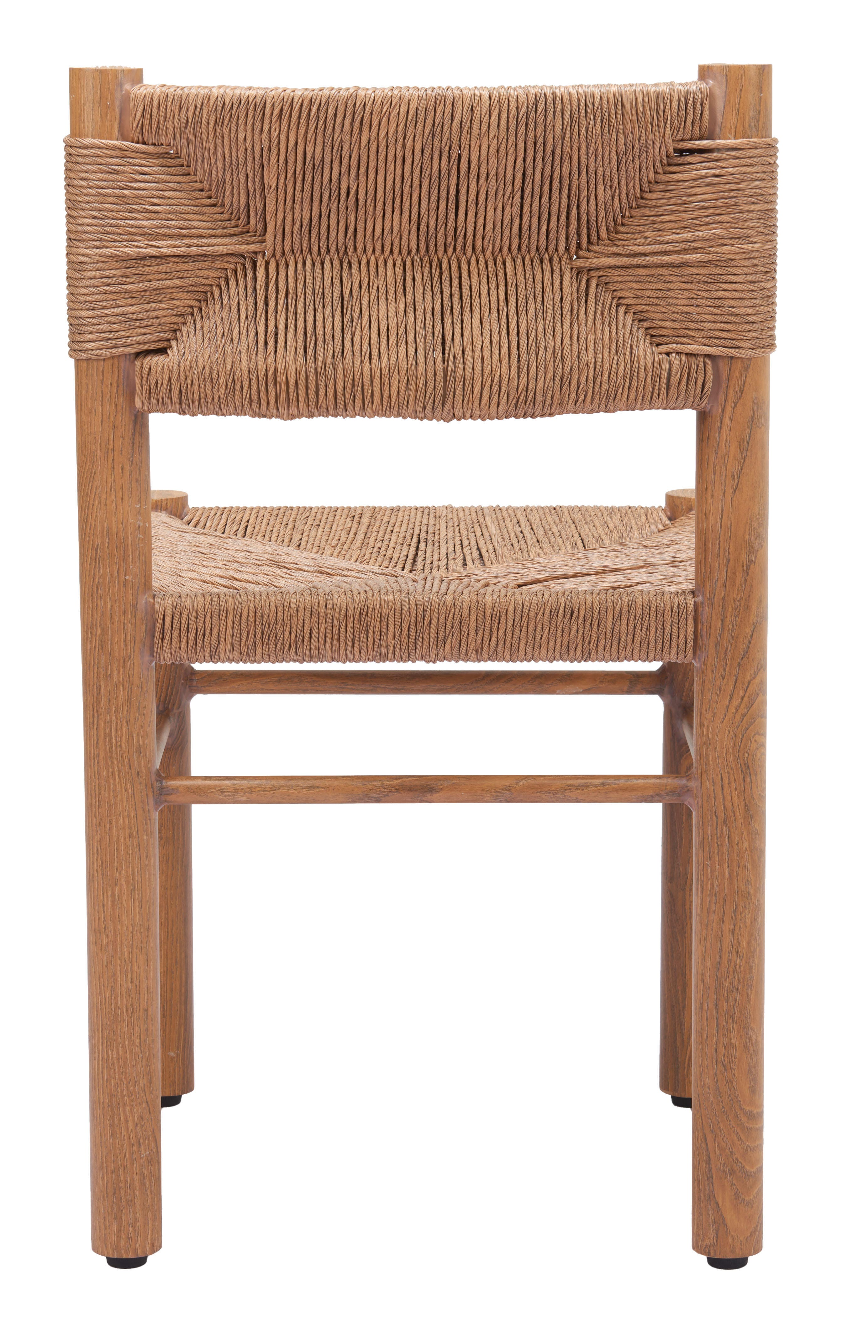 Erika Home ZUO Iska Outdoor Dining Chair (Set of 2), Natural, large