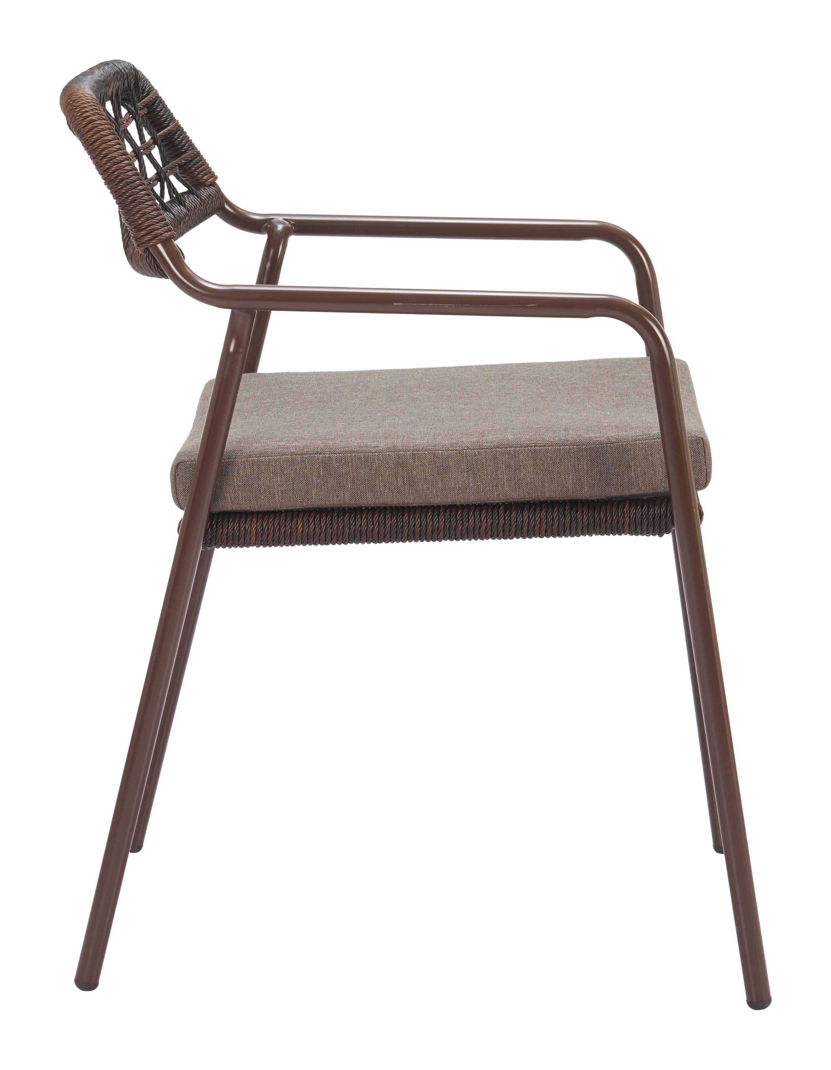Erika Home ZUO Rio Outdoor Dining Chair (Set of 2), Brown, large