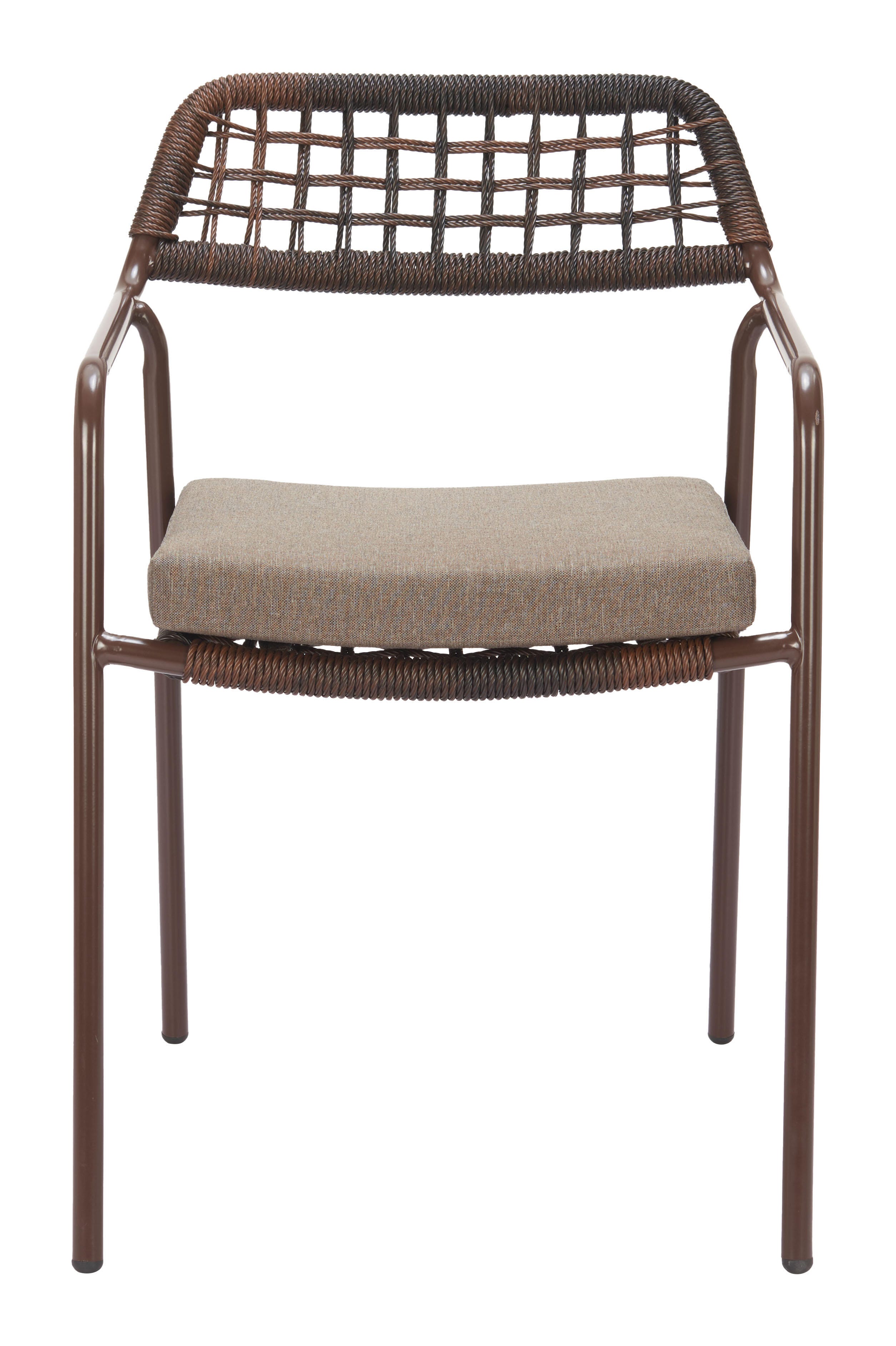 Erika Home ZUO Rio Outdoor Dining Chair (Set of 2), Brown, large