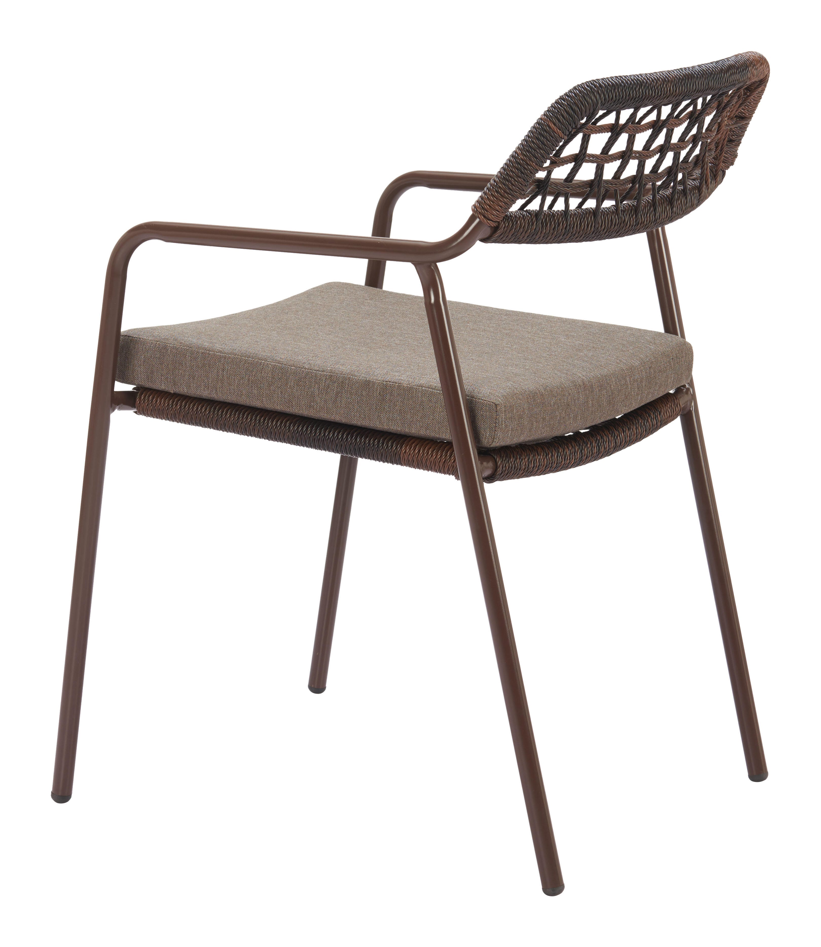 Erika Home ZUO Rio Outdoor Dining Chair (Set of 2), Brown, large