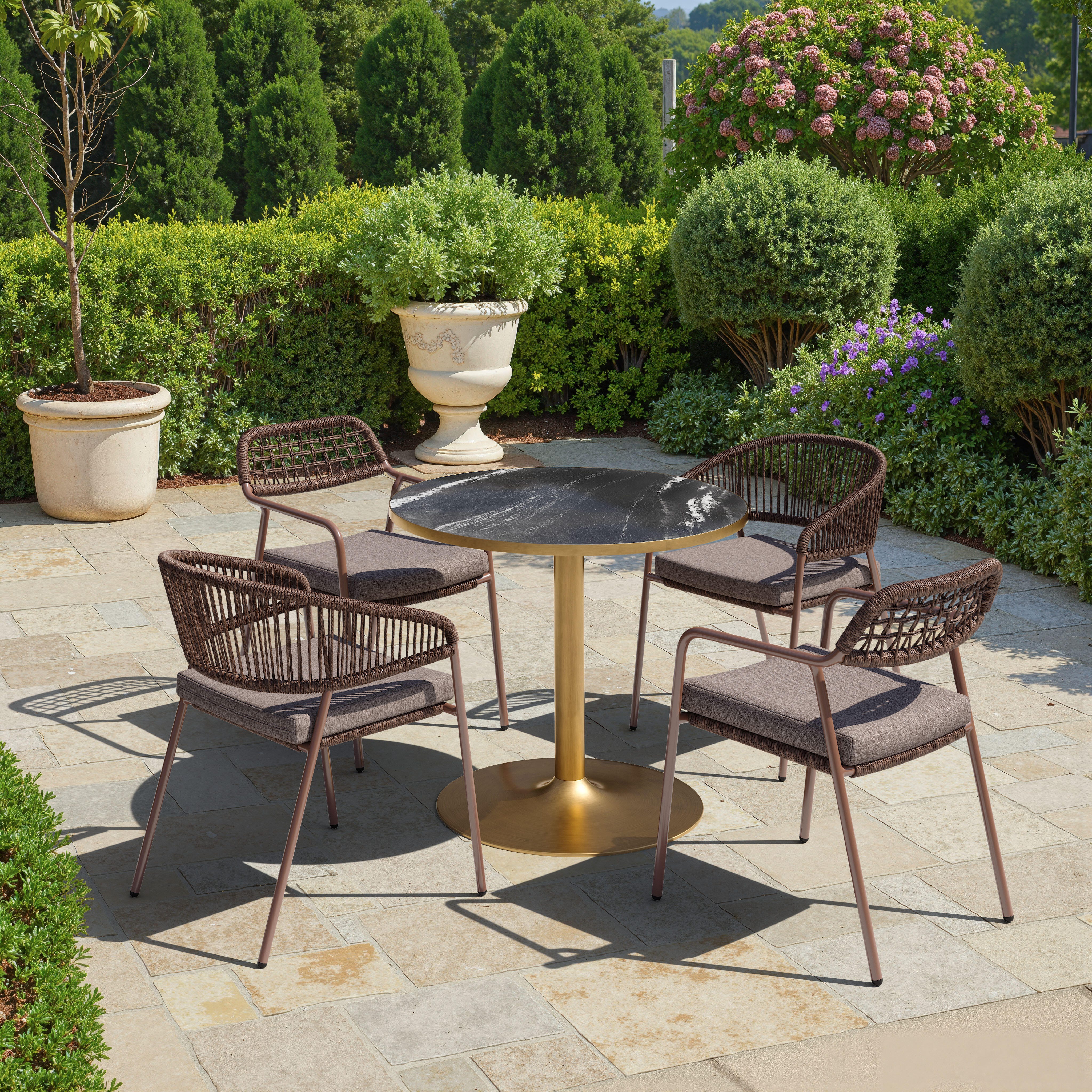 Erika Home ZUO Rio Outdoor Dining Chair (Set of 2), Brown, large