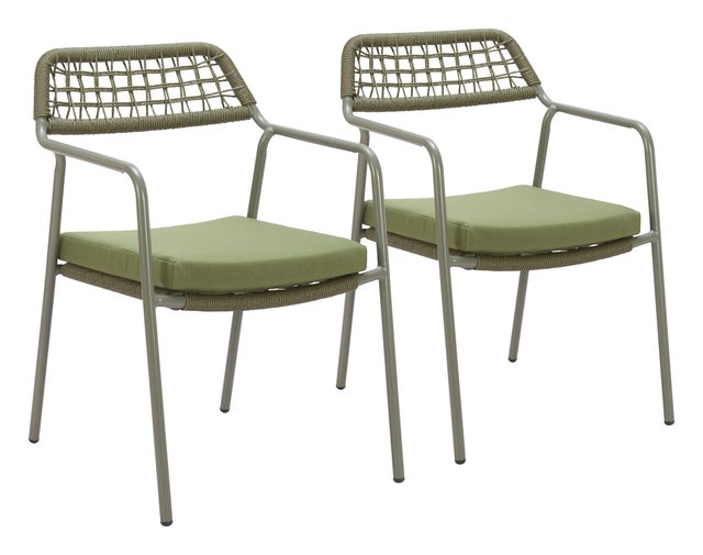 Erika Home ZUO Rio Outdoor Dining Chair (Set of 2), Green