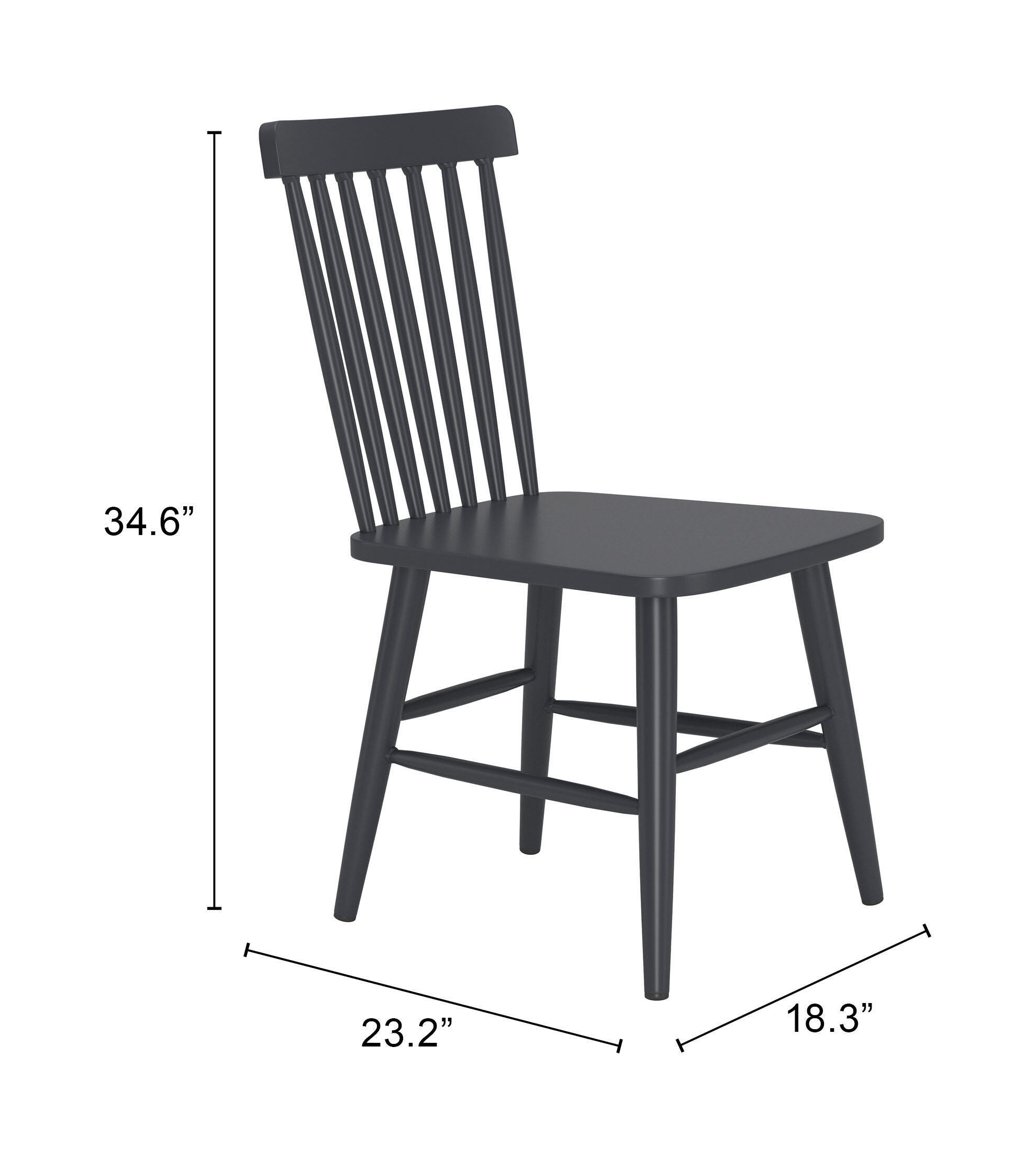 Erika Home ZUO Zeilen Outdoor Dining Chair (Set of 2), Black, large