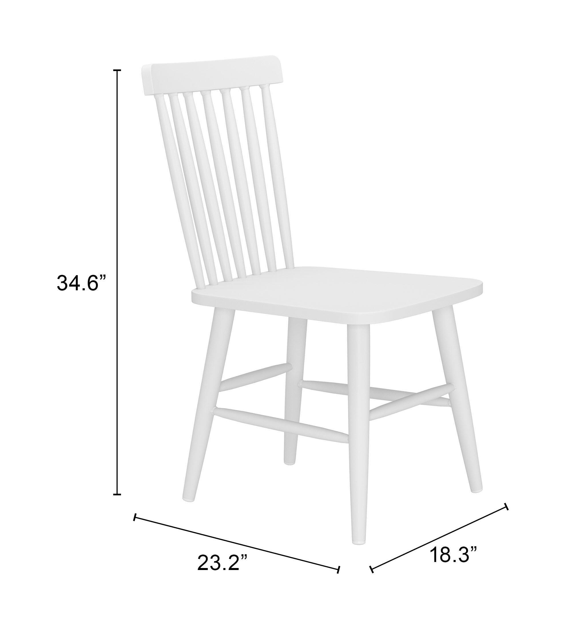 Erika Home ZUO Zeilen Outdoor Dining Chair (Set of 2), White, large