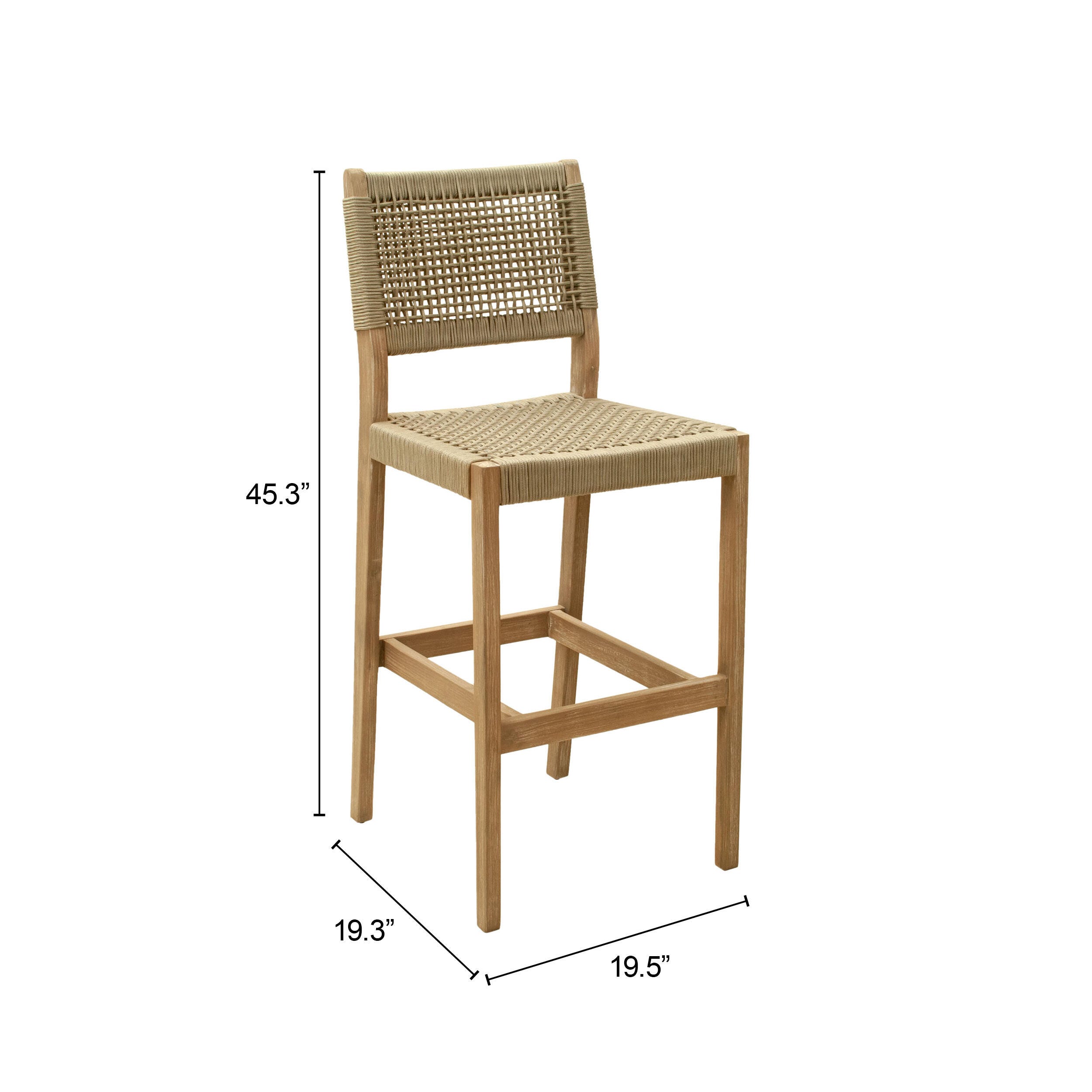 Erika Home ZUO Corde Outdoor Barstool, , large