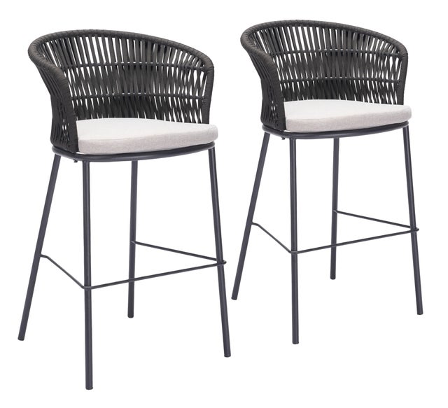 Erika Home ZUO Freycinet Outdoor Barstool (Set of 2)
