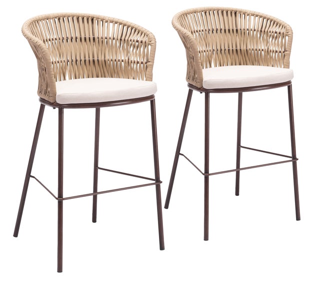 Erika Home ZUO Freycinet Outdoor Barstool (Set of 2)