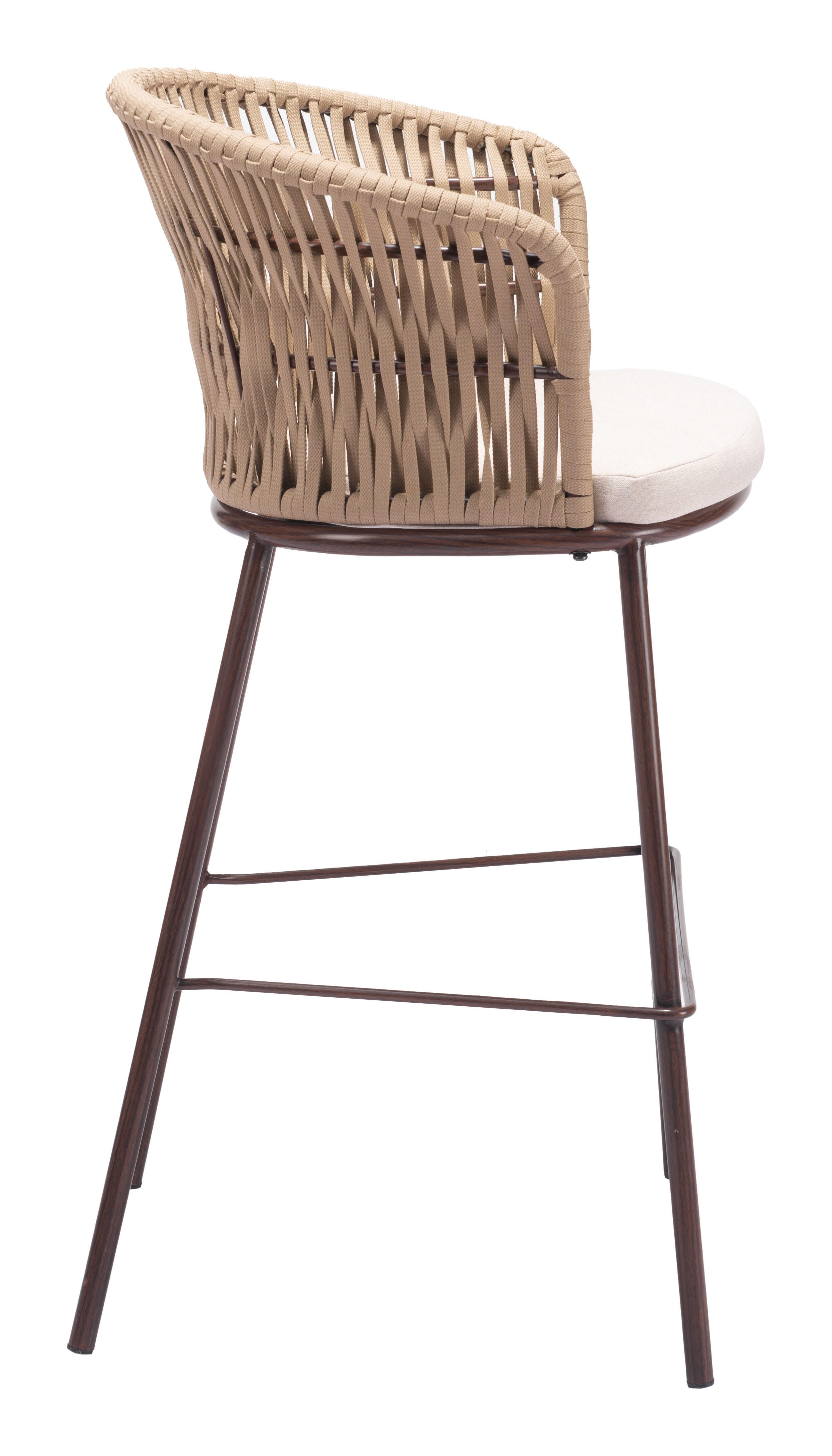 Erika Home ZUO Freycinet Outdoor Barstool (Set of 2), Natural, large